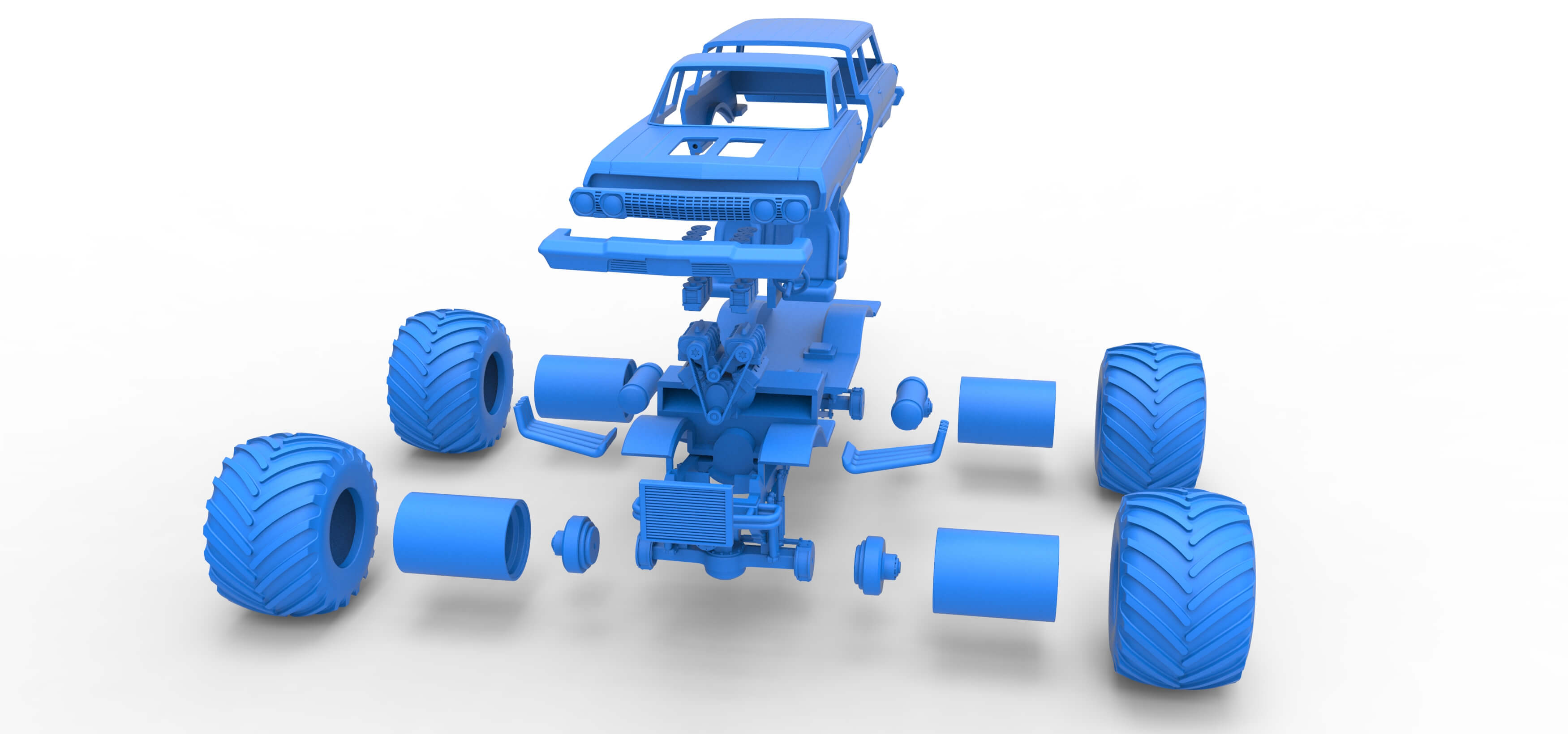 Vintage Monster Truck 1:25 3D Model