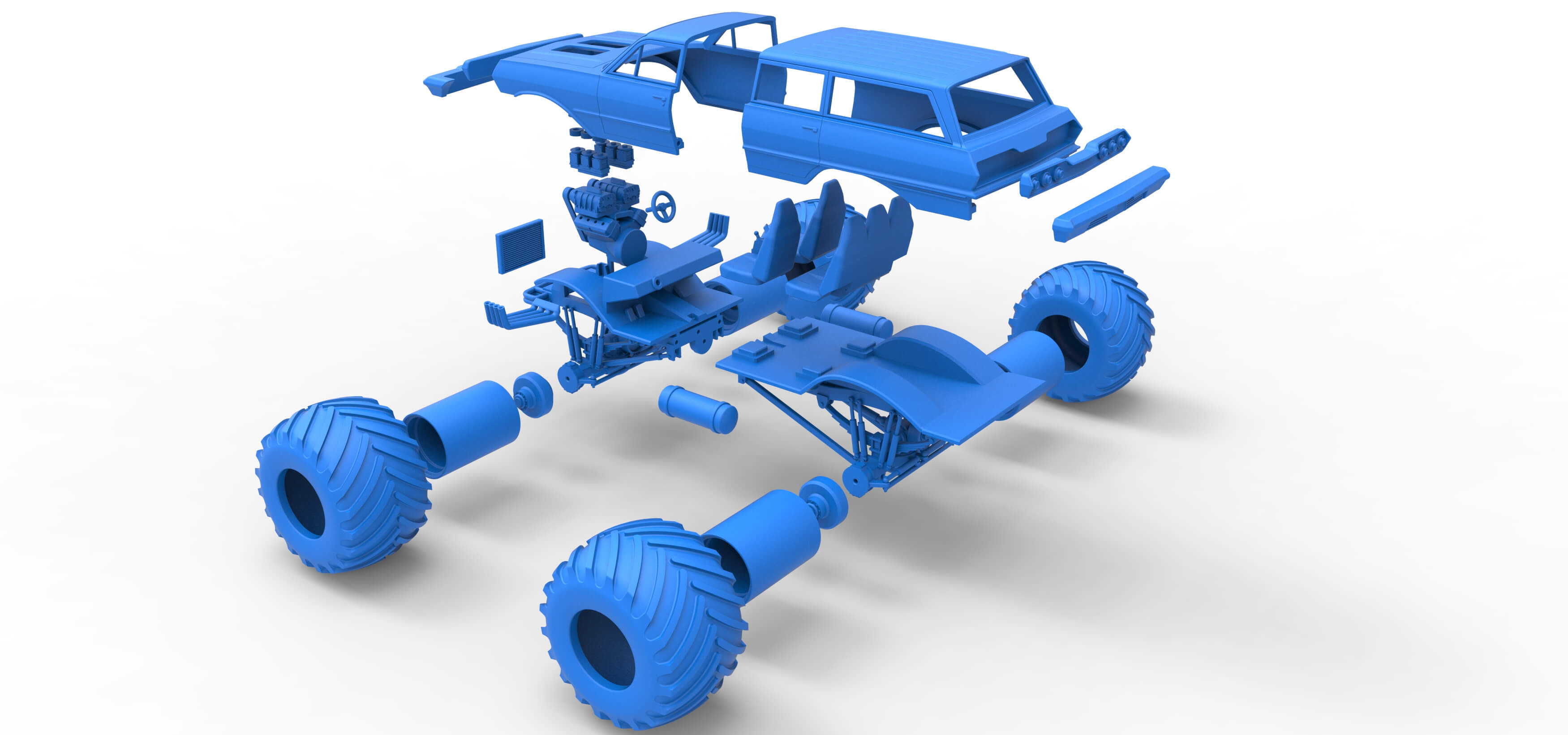 Vintage Monster Truck 1:25 3D Model