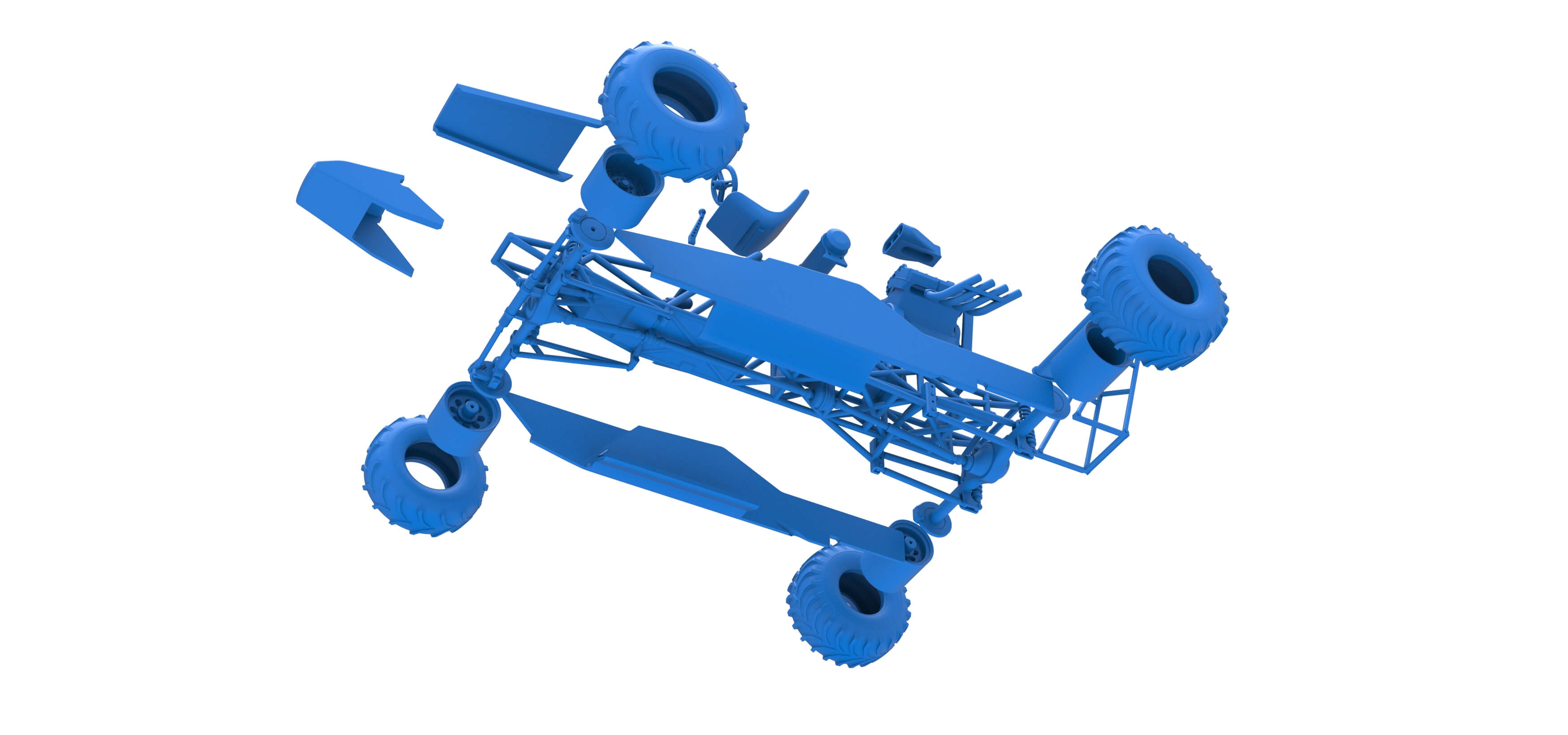 Vintage Mud Dragster Scale 1:25 3D Model