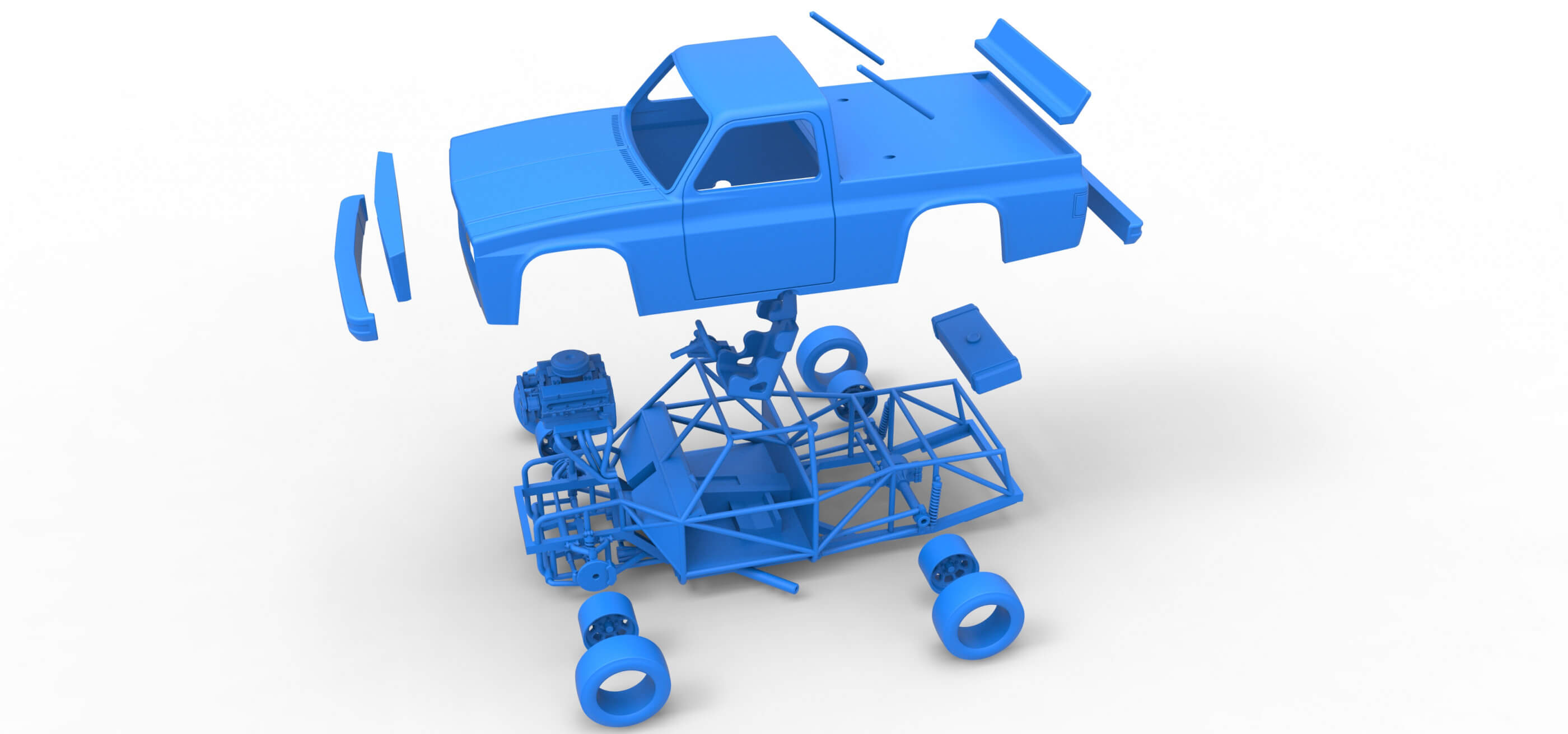 Vintage Nascar Race Truck 1:25 3D Model