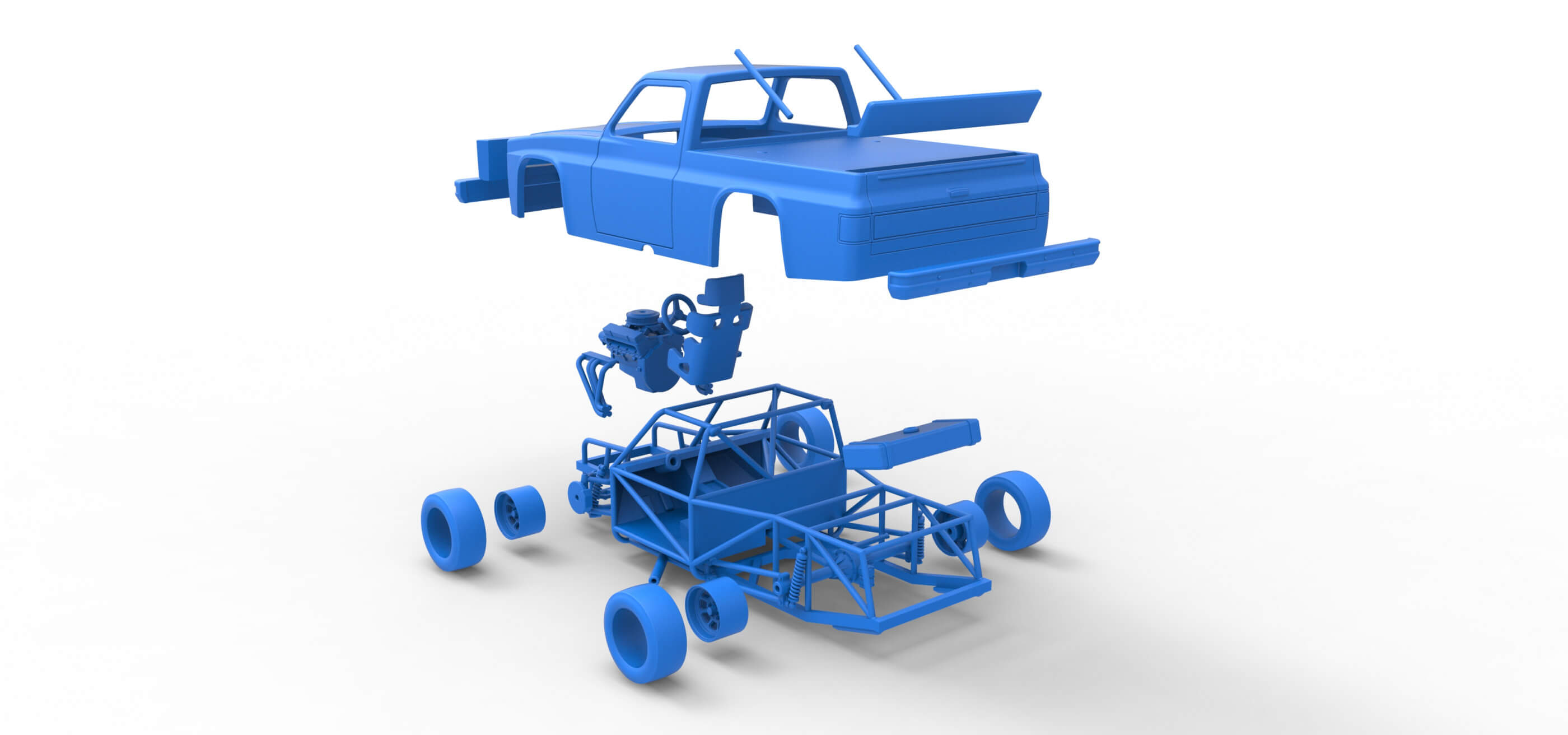 Vintage Nascar Race Truck 1:25 3D Model