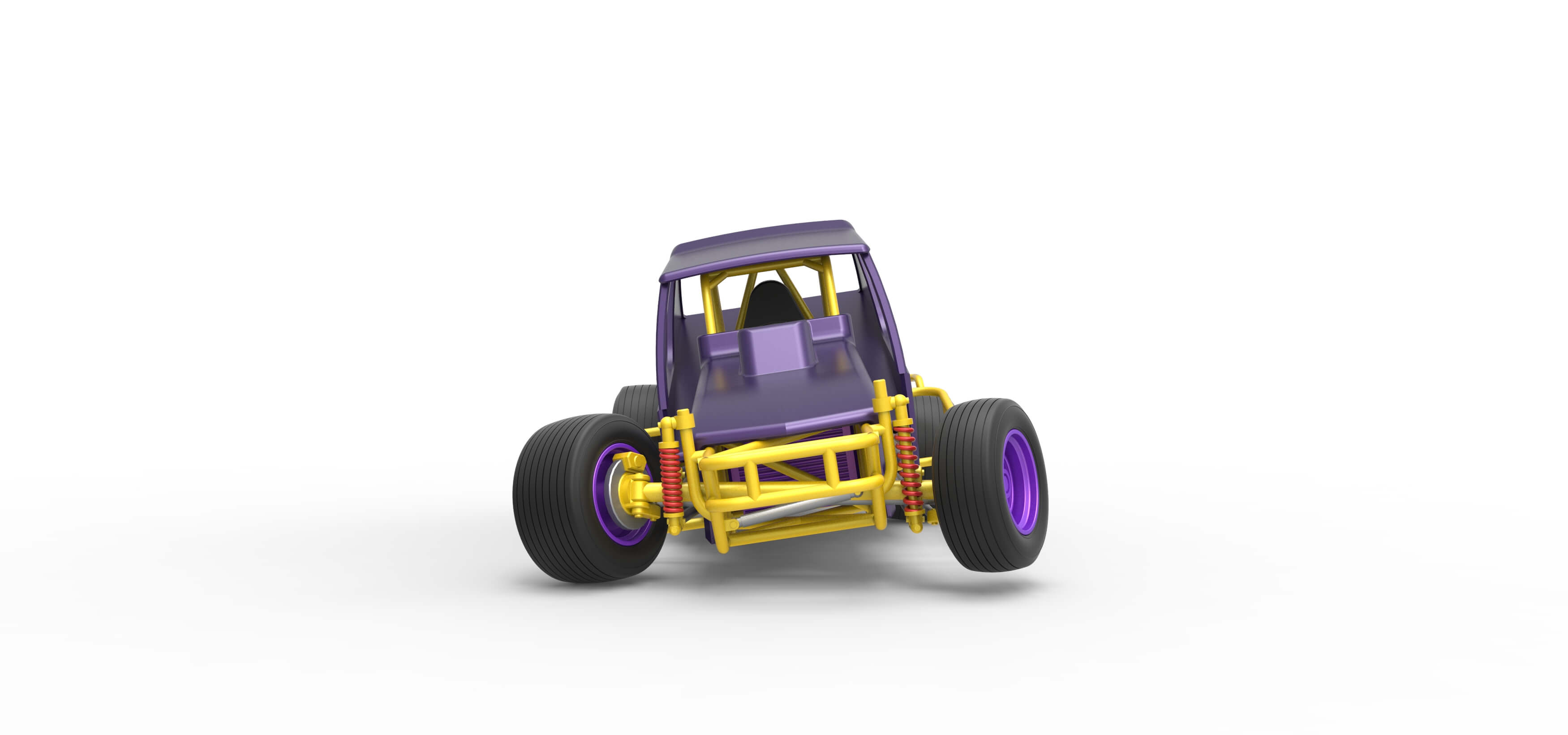 Vintage NE Dirt Modified Stock Car While Turning 1:25 3D Model