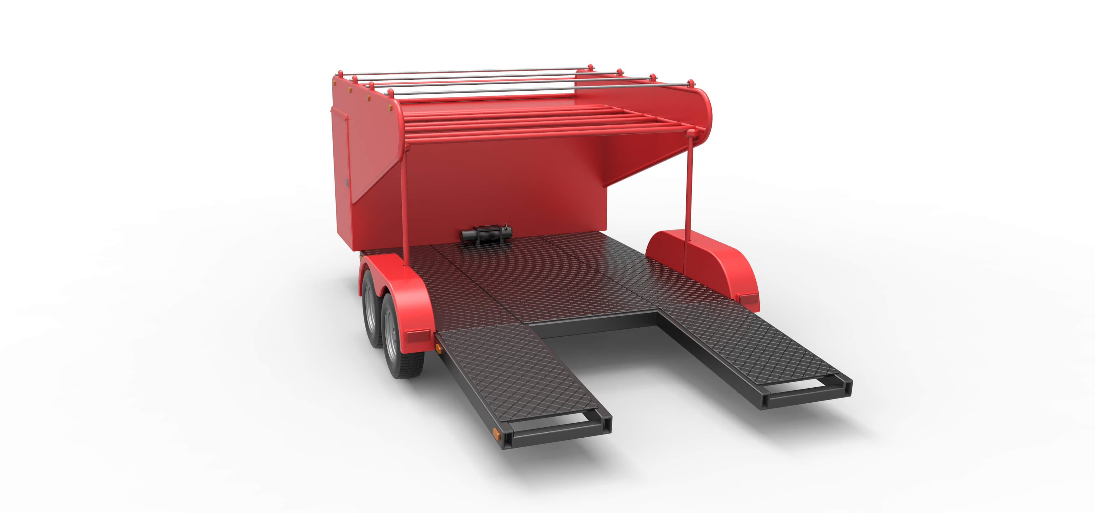 Vintage Open Trailer for Race Car 1:25 3D Model