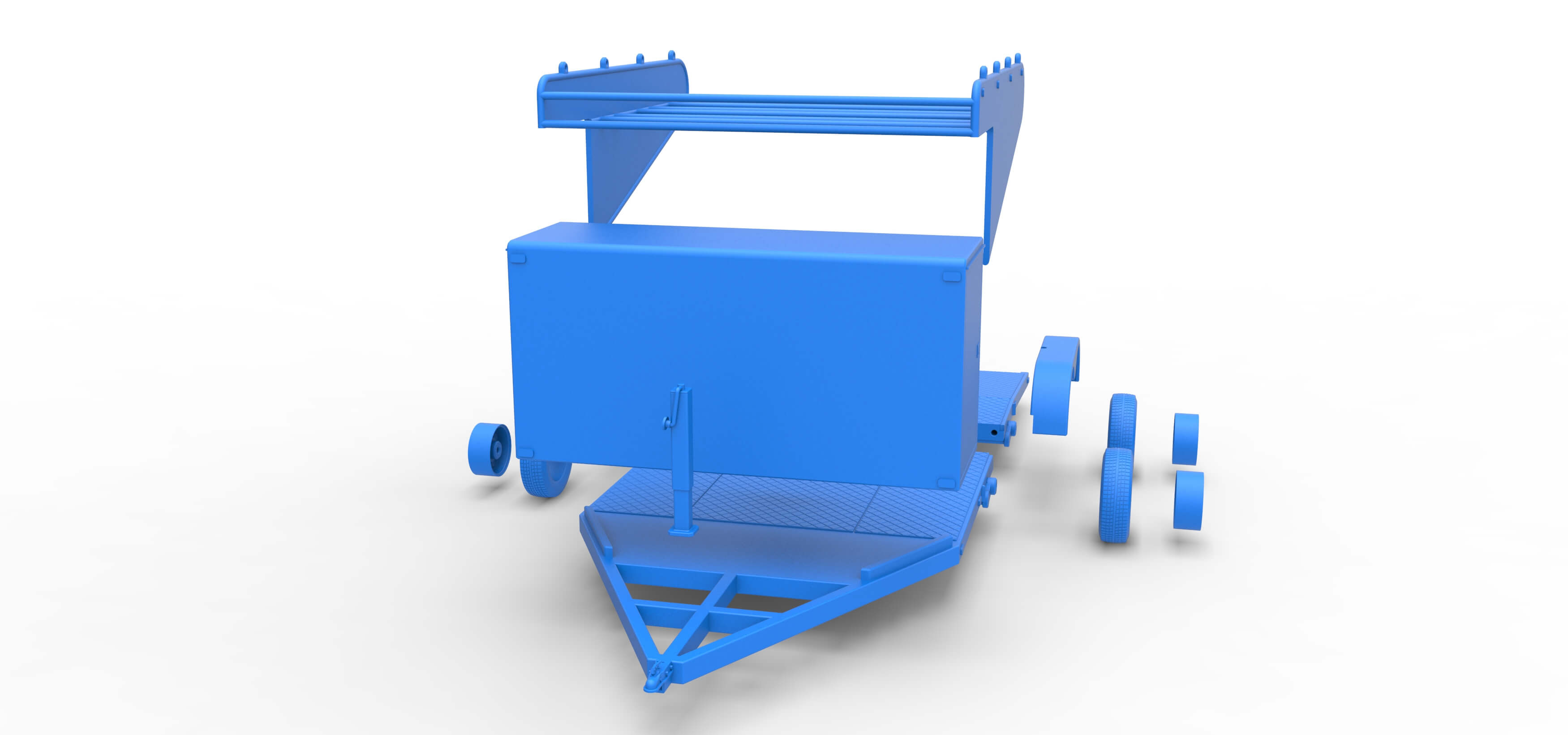 Vintage Open Trailer for Race Car 1:25 3D Model