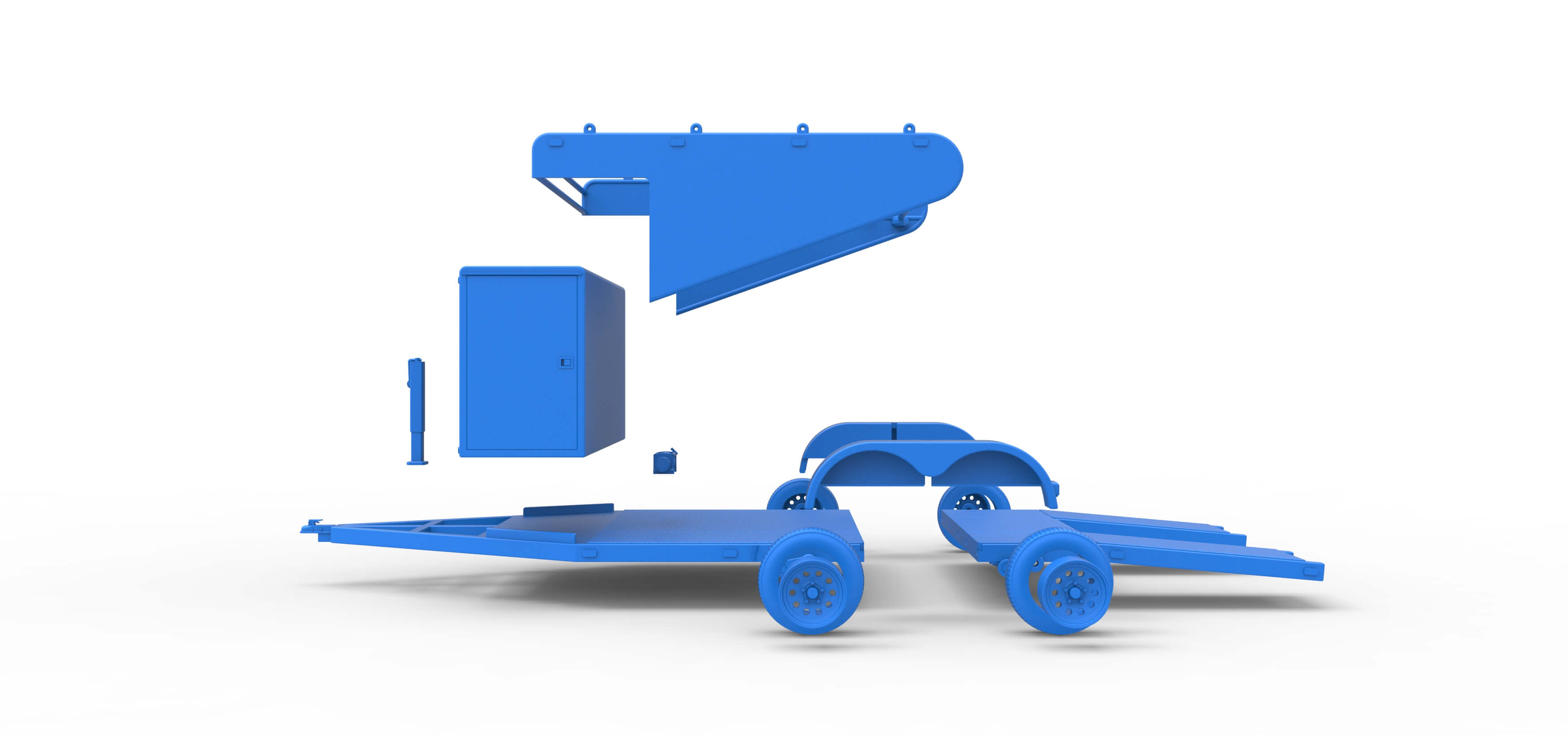 Vintage Open Trailer for Race Car 1:25 3D Model