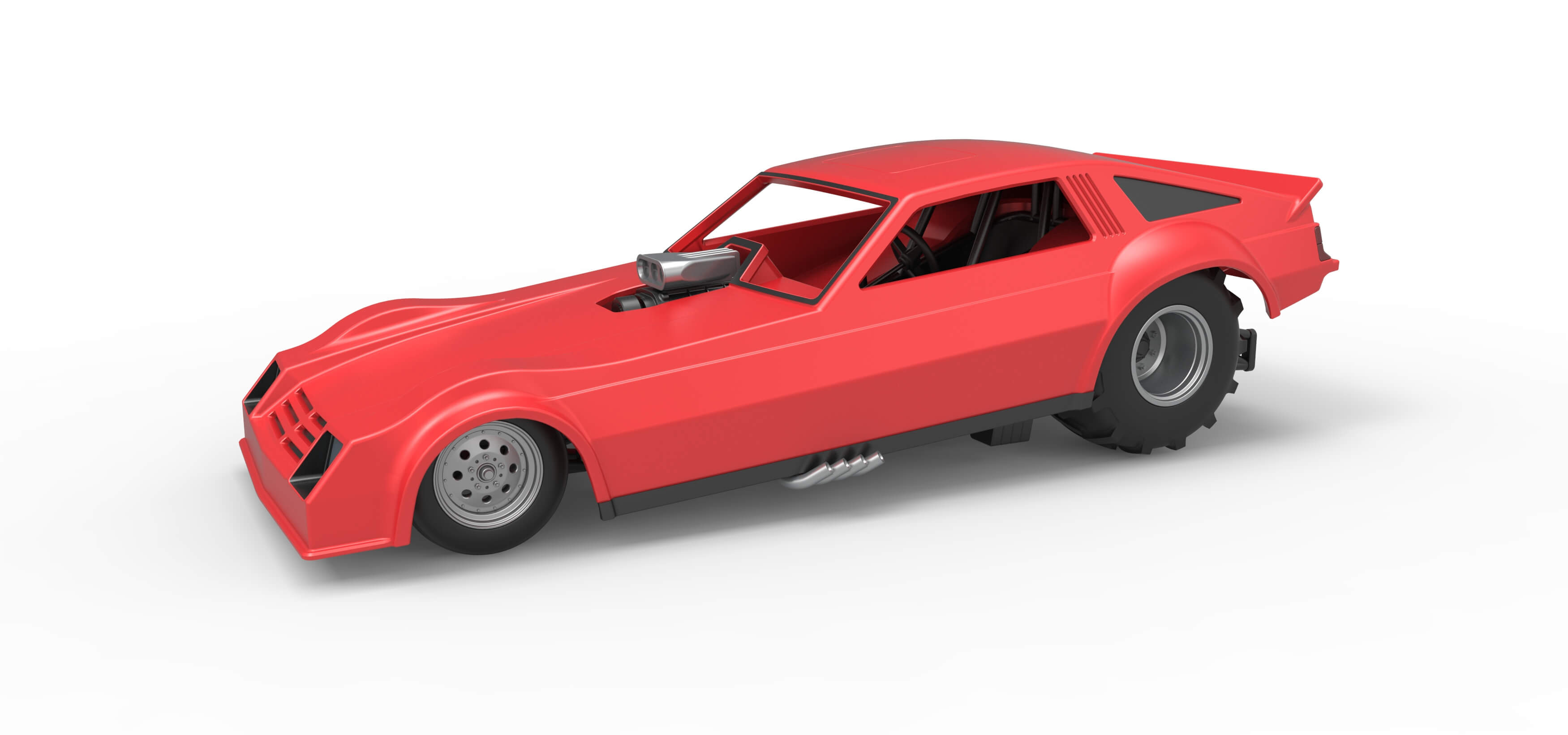 Vintage Pulling Funny Car Scale 1:25 3D Model