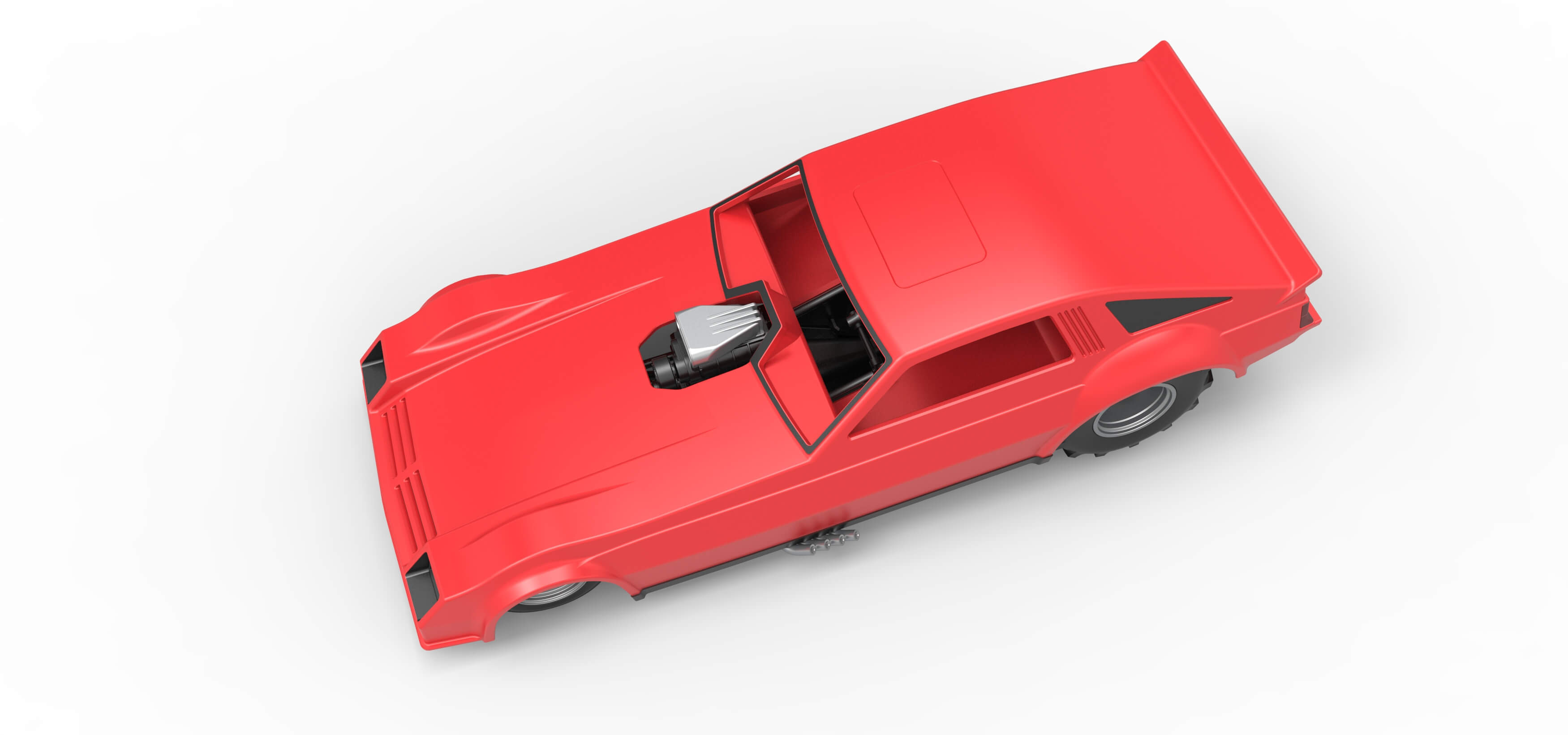 Vintage Pulling Funny Car Scale 1:25 3D Model