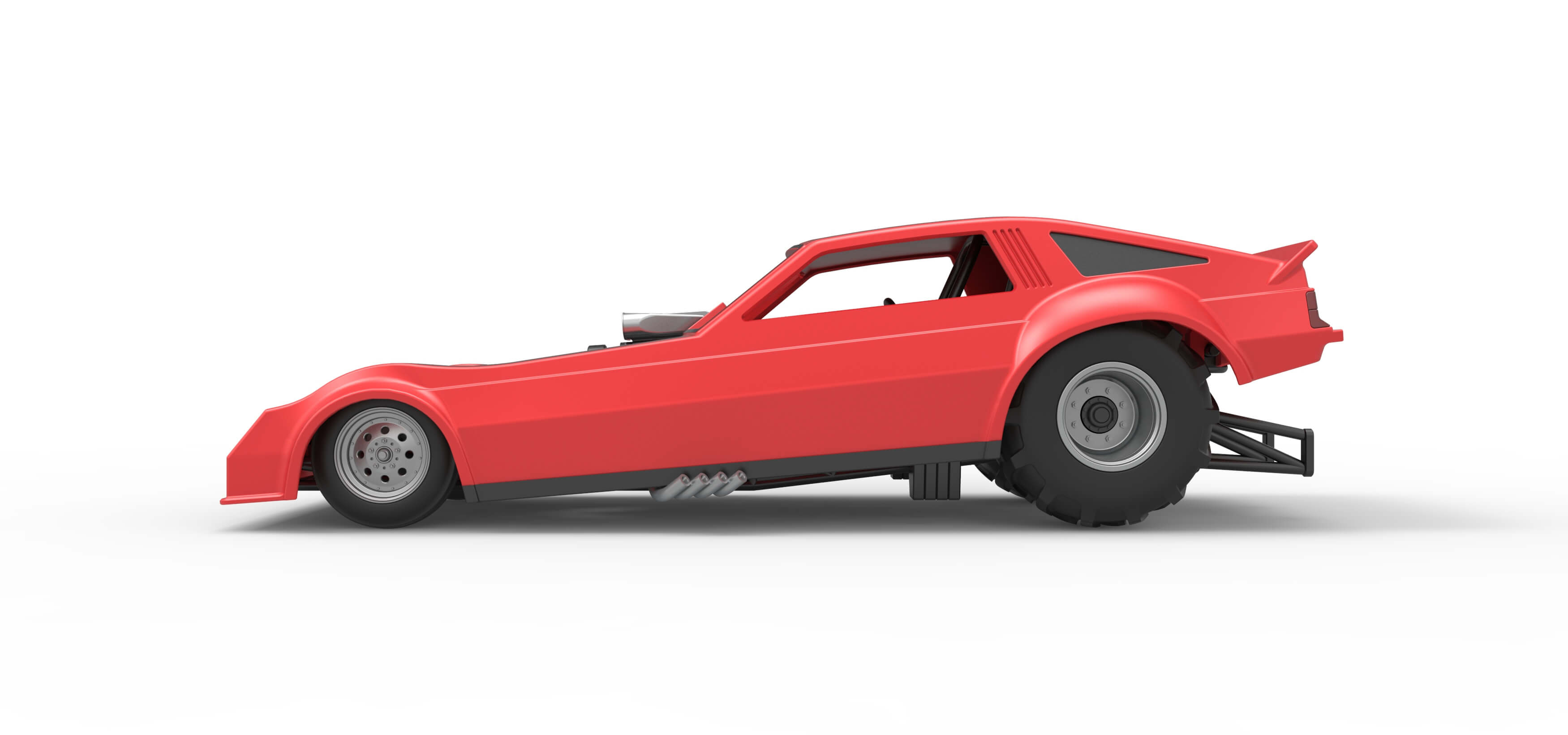 Vintage Pulling Funny Car Scale 1:25 3D Model