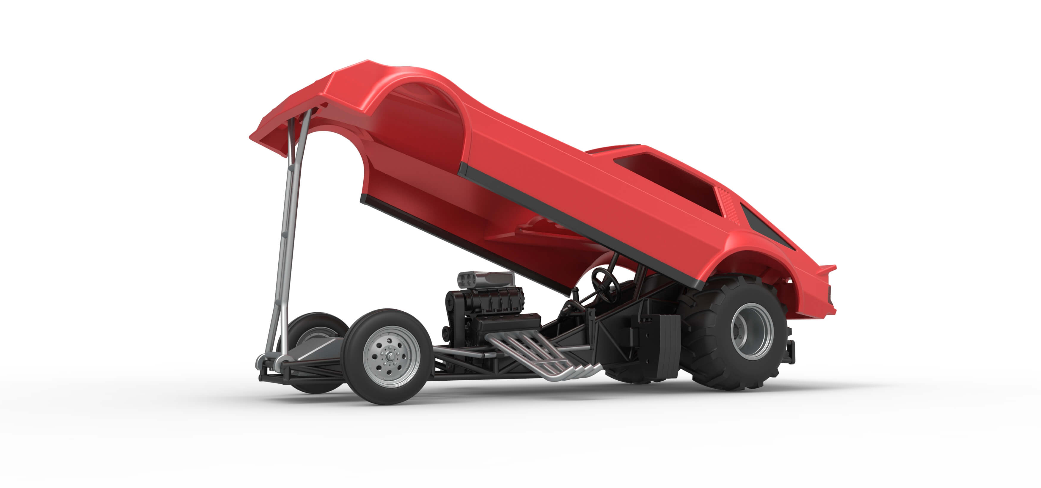 Vintage Pulling Funny Car Scale 1:25 3D Model