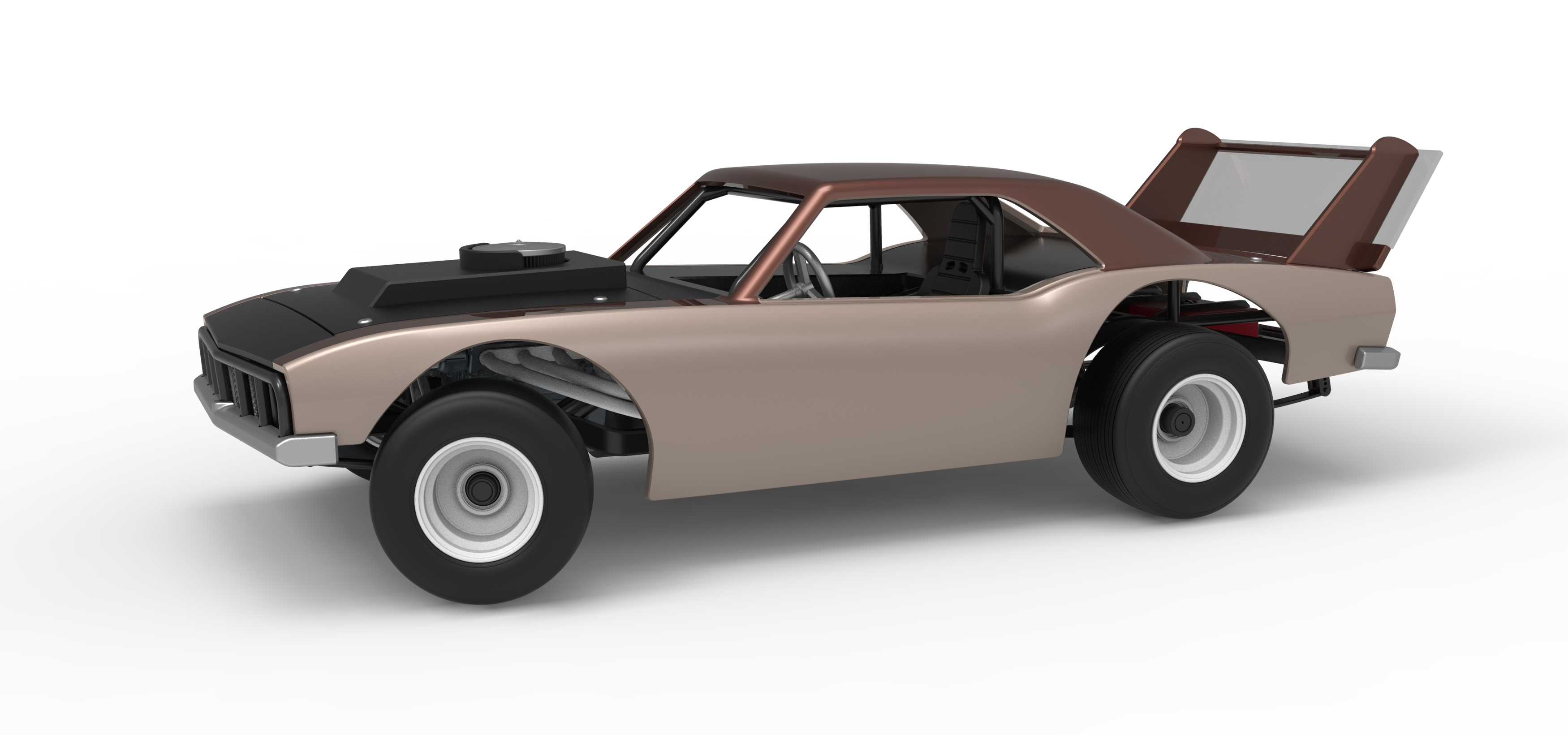 Vintage Semi-Late Model Stock Car While Turning Scale 1:25