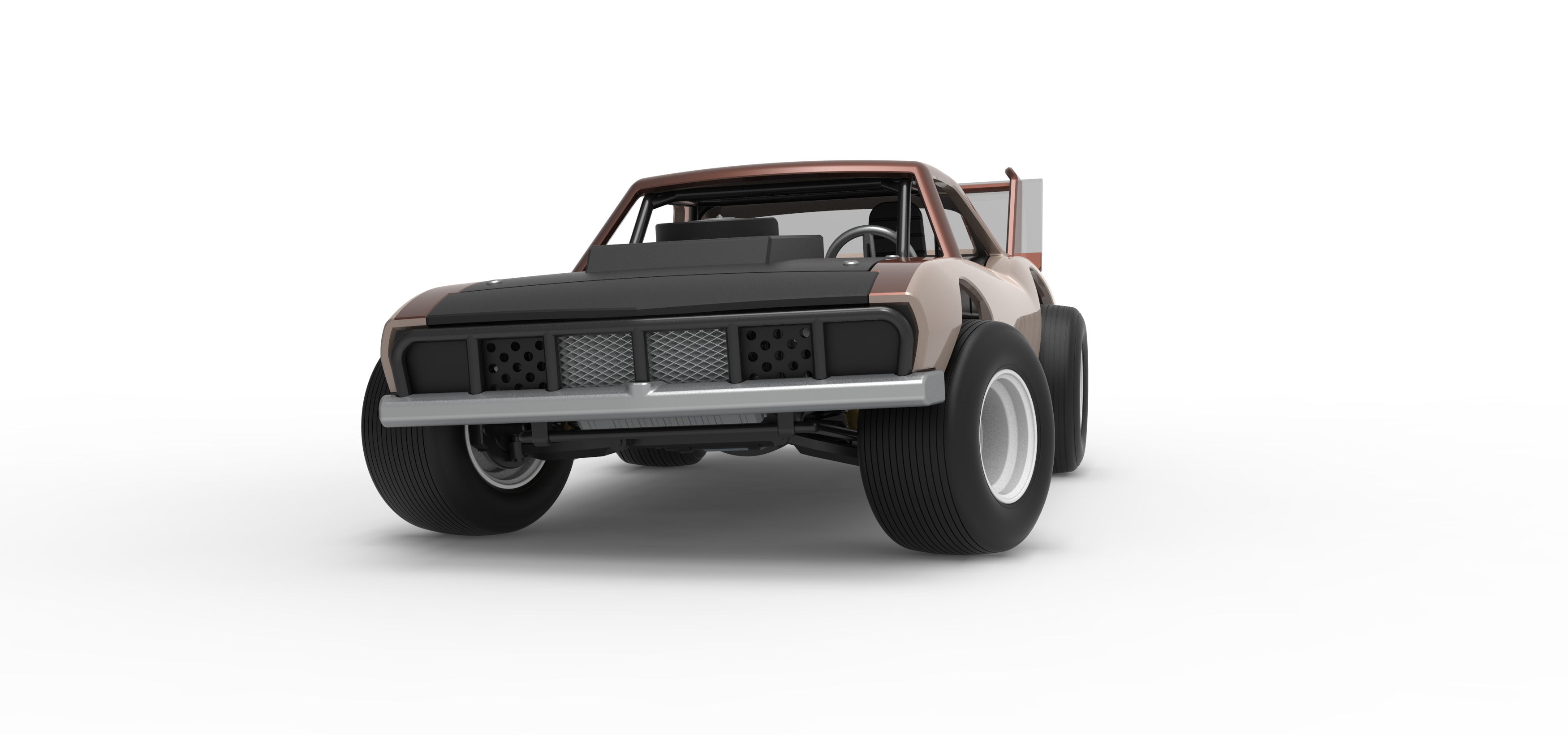 Vintage Semi-Late Model Stock Car While Turning Scale 1:25