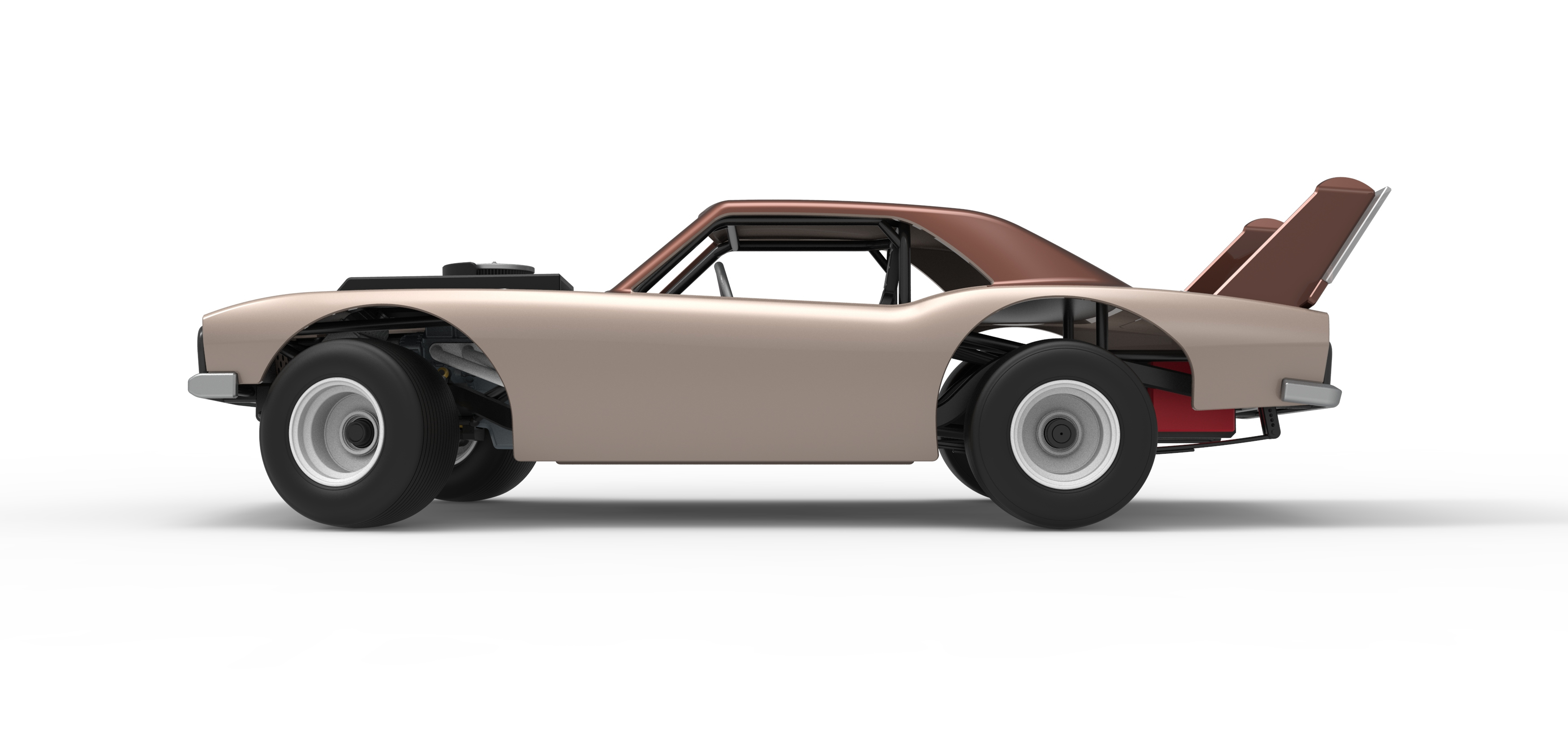 Vintage Semi-Late Model Stock Car While Turning Scale 1:25