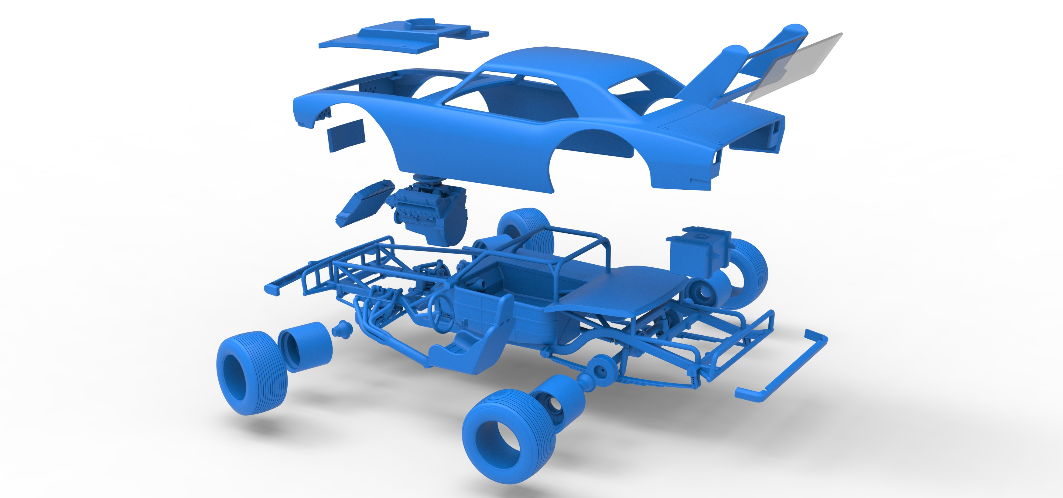 Vintage Semi-Late Model Stock Car While Turning Scale 1:25