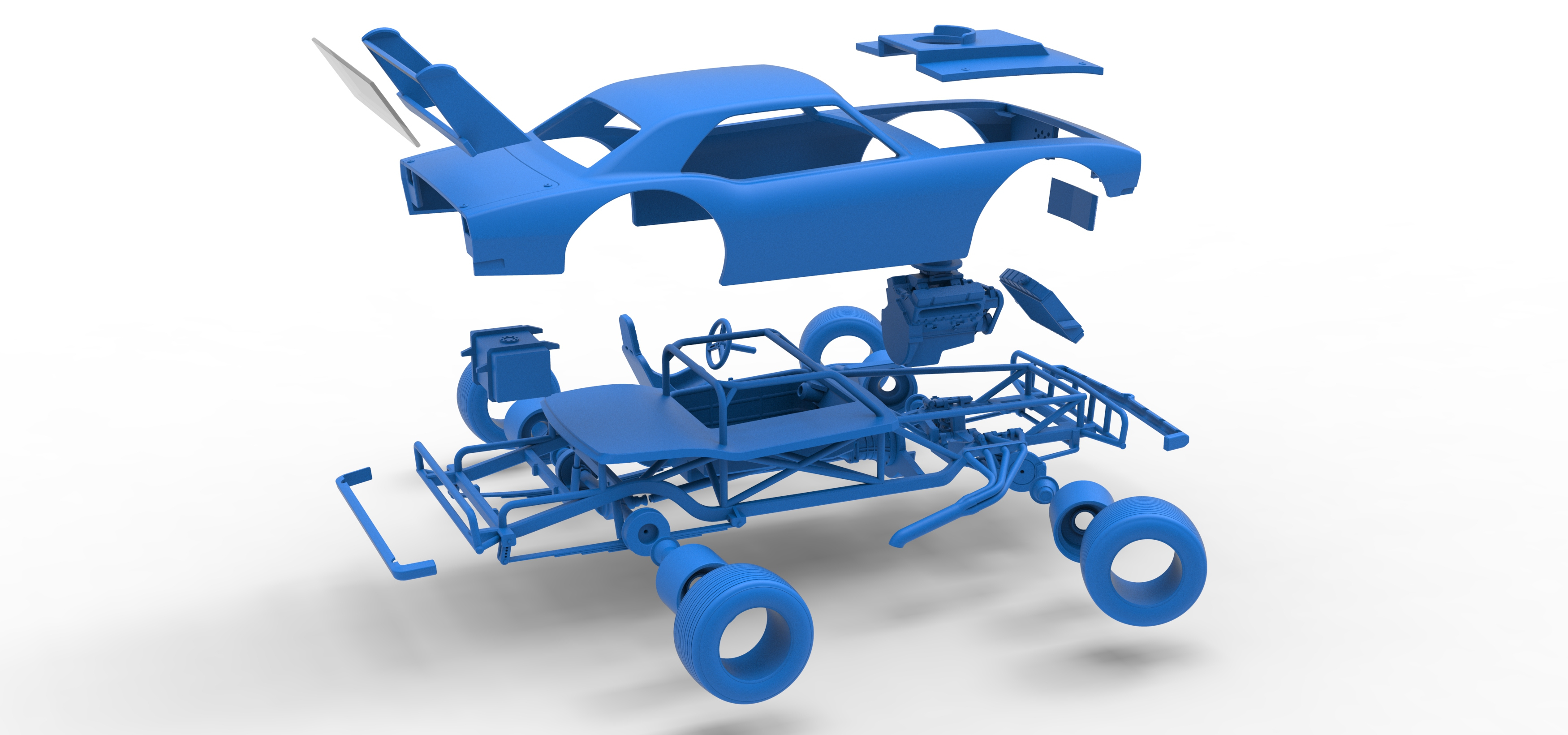 Vintage Semi-Late Model Stock Car While Turning Scale 1:25