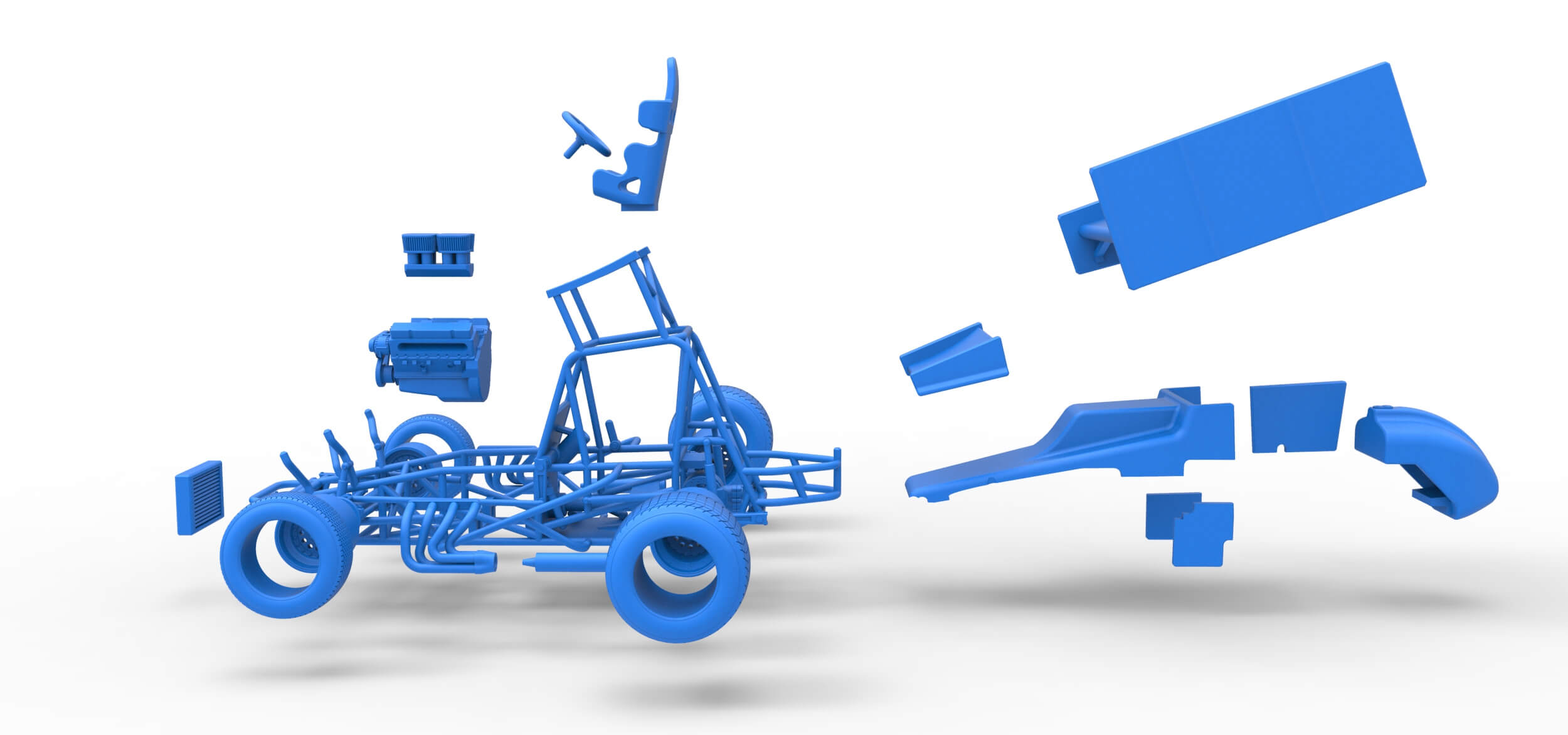 Vintage Sprint Car 1:25 3D Model