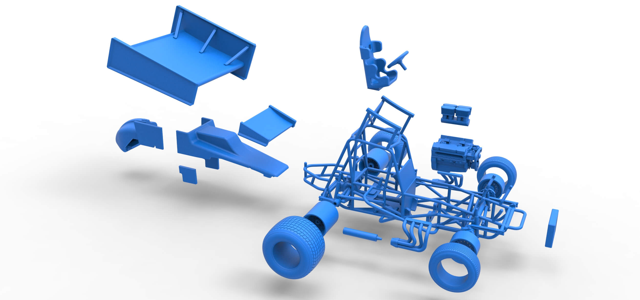 Vintage Sprint Car 1:25 3D Model