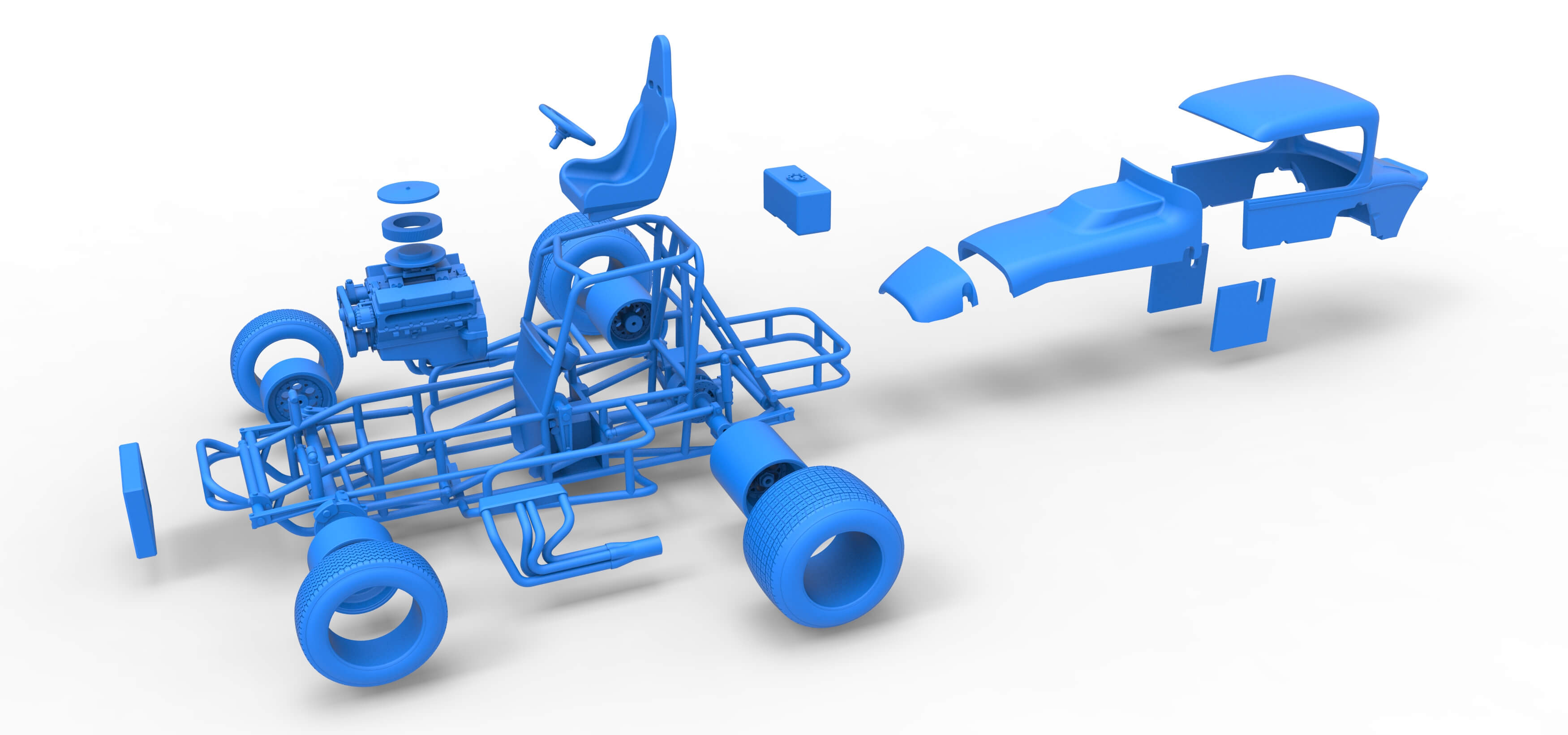 Vintage Sprint Car Version 2 Scale 1:25 3D Model