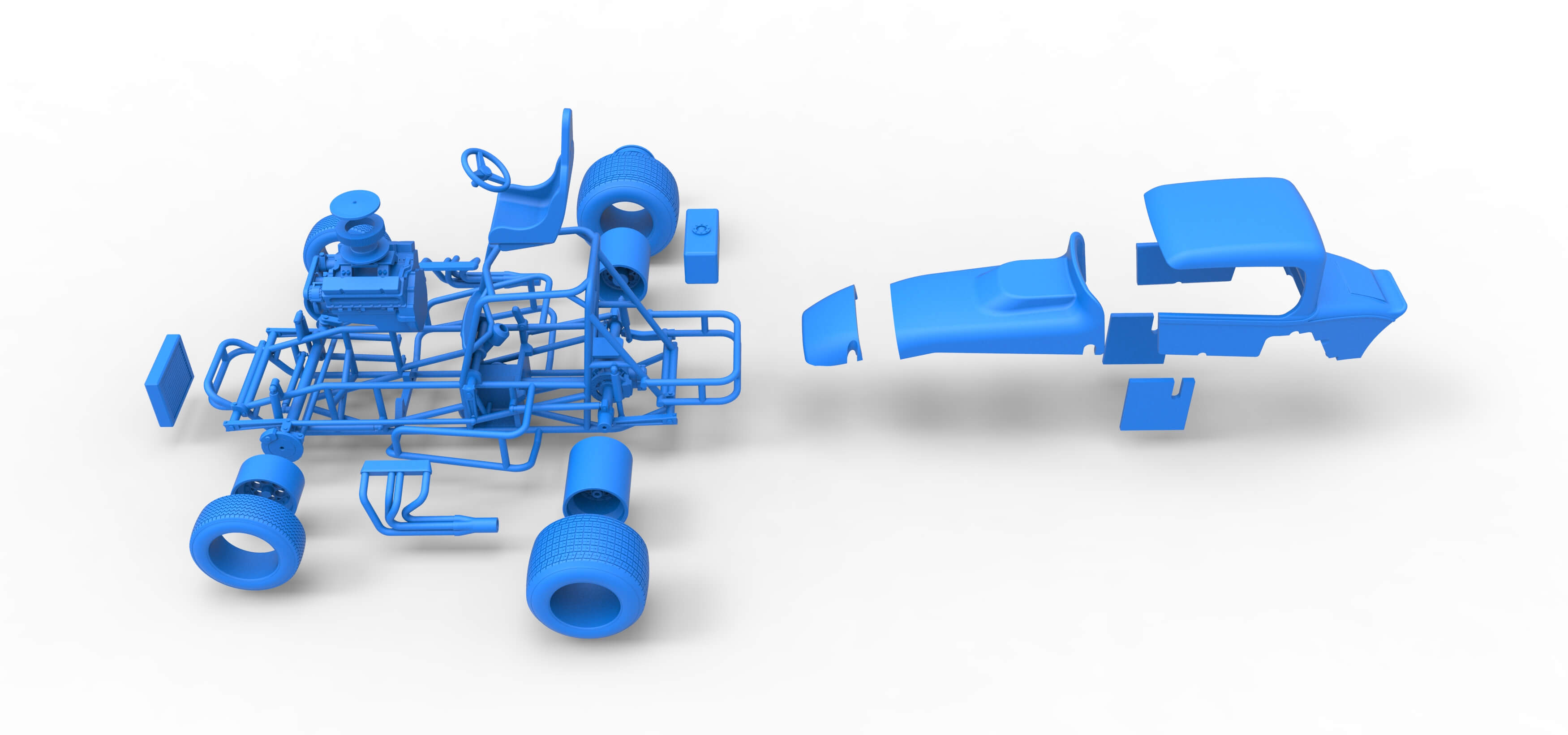 Vintage Sprint Car Version 2 Scale 1:25 3D Model