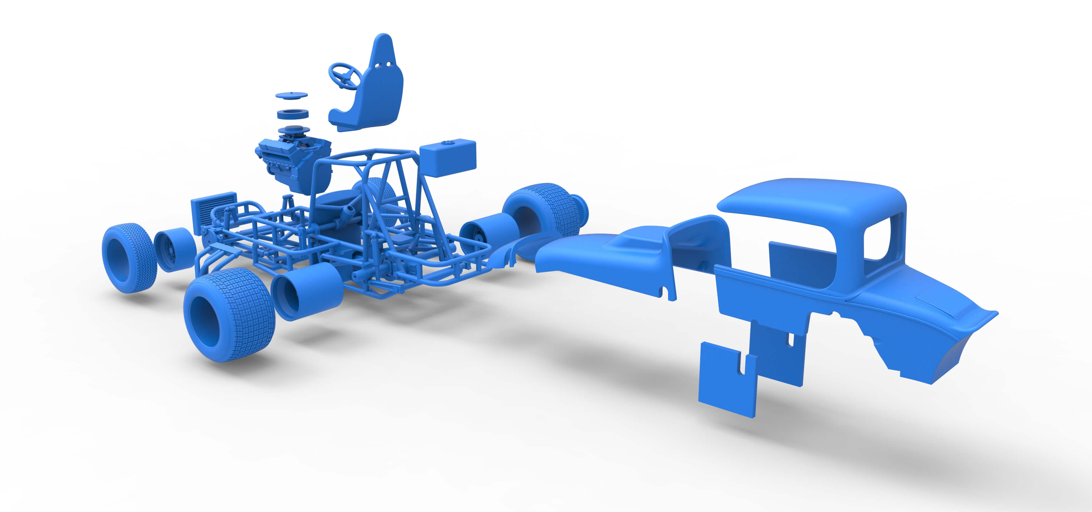 Vintage Sprint Car Version 2 Scale 1:25 3D Model