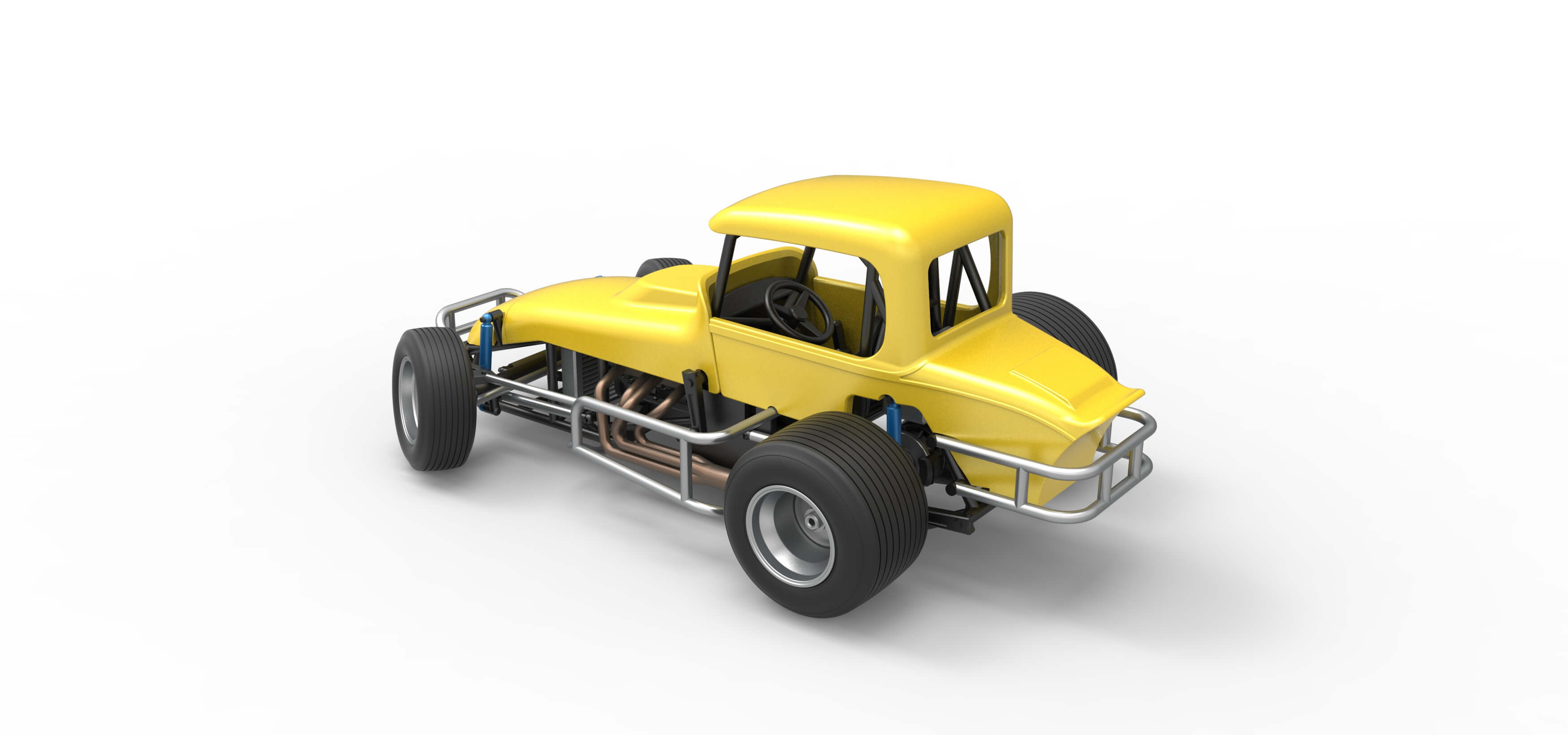 Vintage Sprint Car While Turning Version 2 Scale 1:25 3D Model