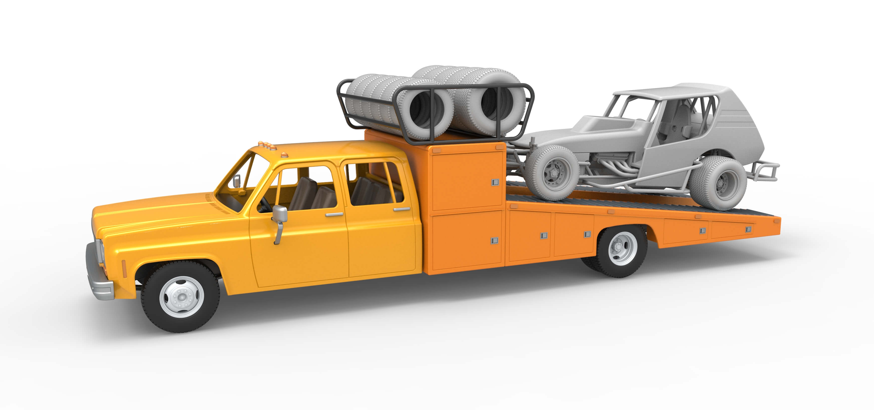 Vintage Transporter Truck for Race Car 1:25 3D Model