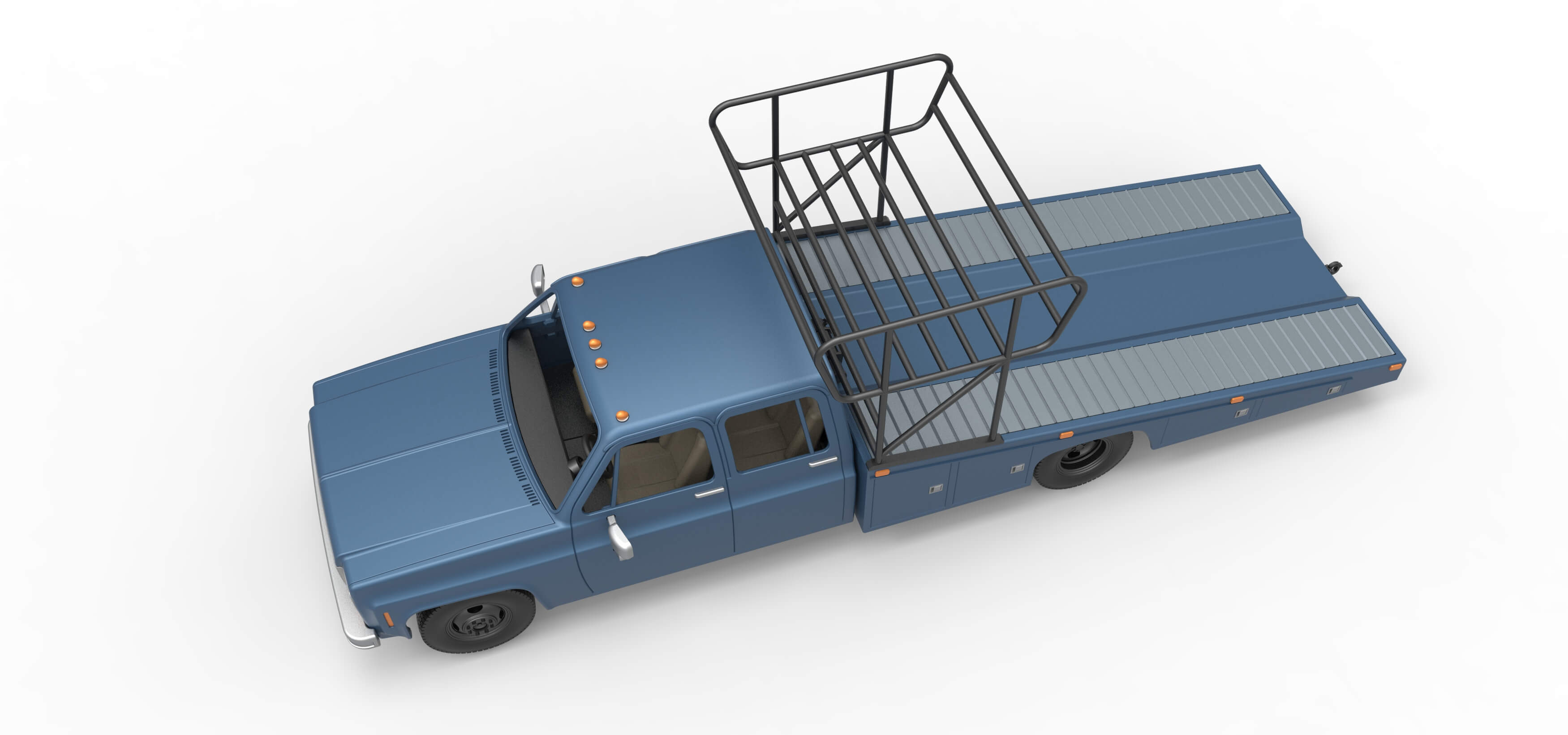 Vintage Transporter Truck for Race Car V2 Scale 1:25 3D Model