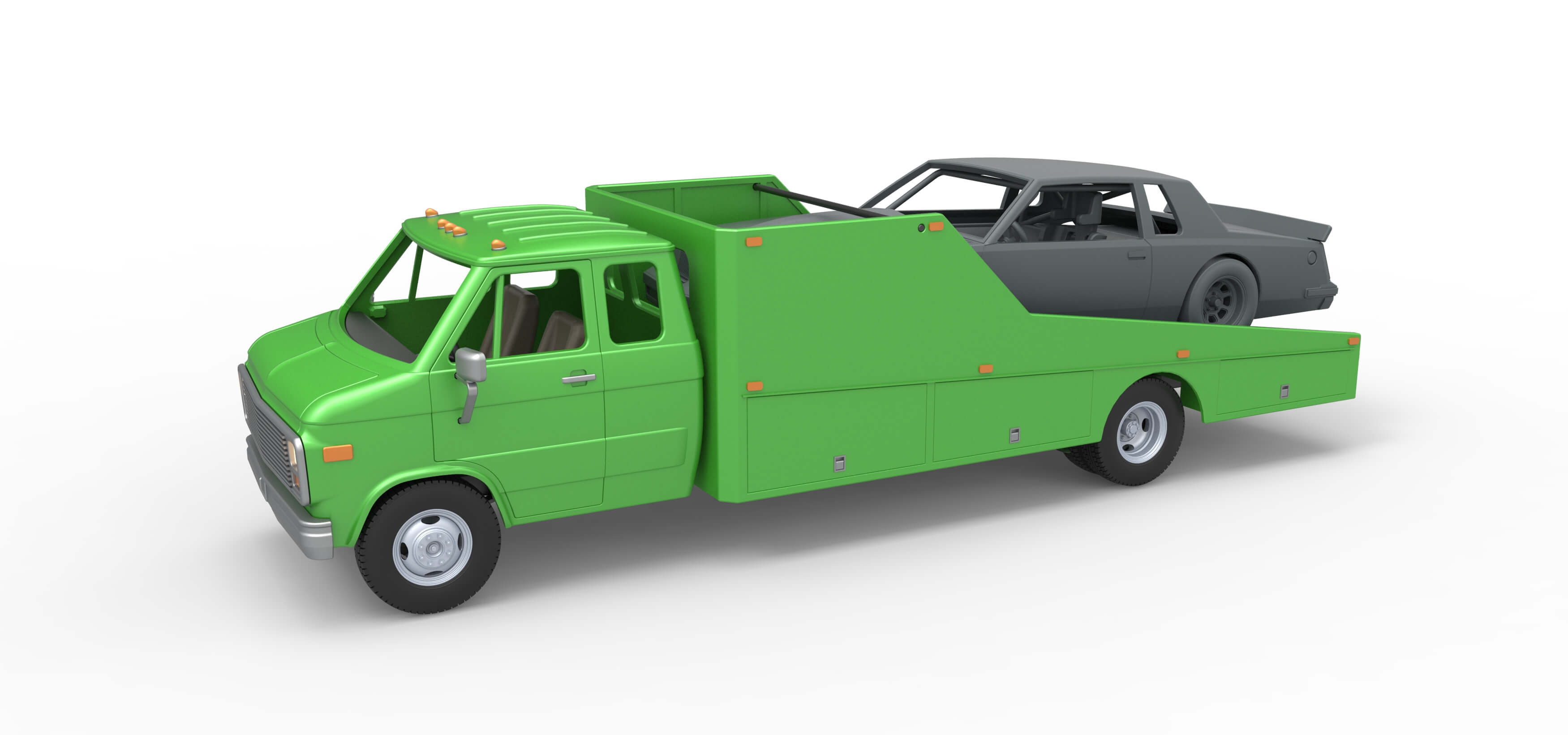 Vintage Transporter Truck for Race Car V3 Scale 1:25 3D Model