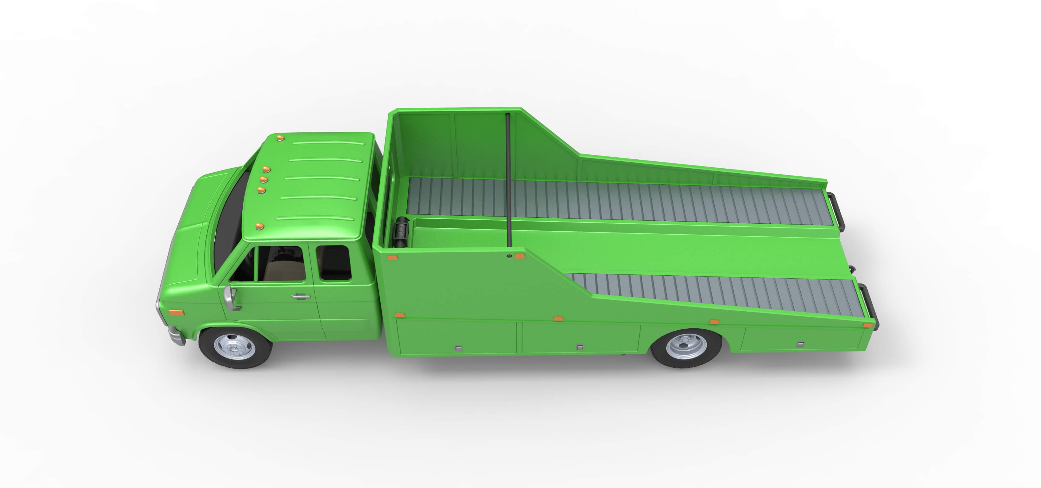 Vintage Transporter Truck for Race Car V3 Scale 1:25 3D Model