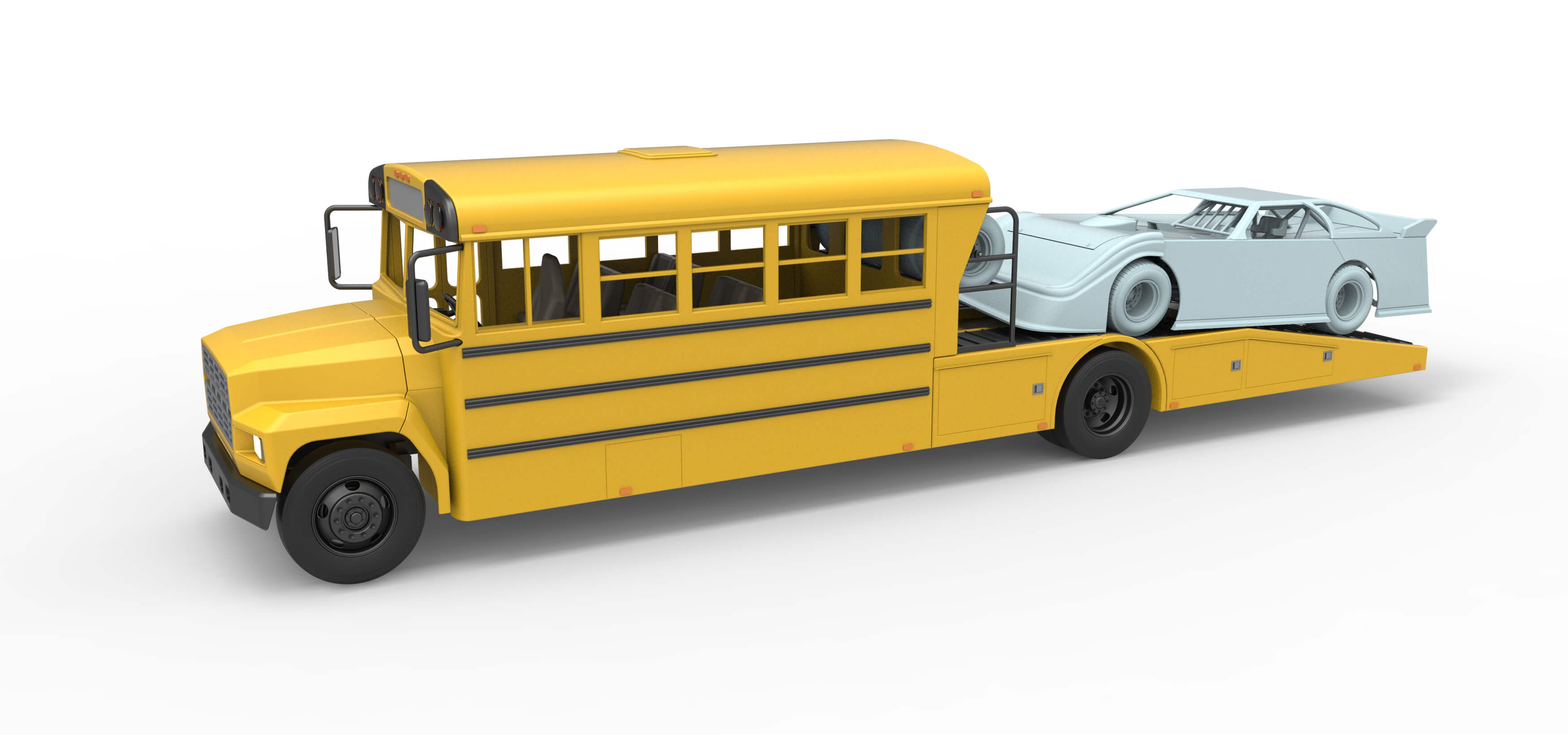 Vintage Transporter Truck for Race Car V5 Scale 1:25 3D Model
