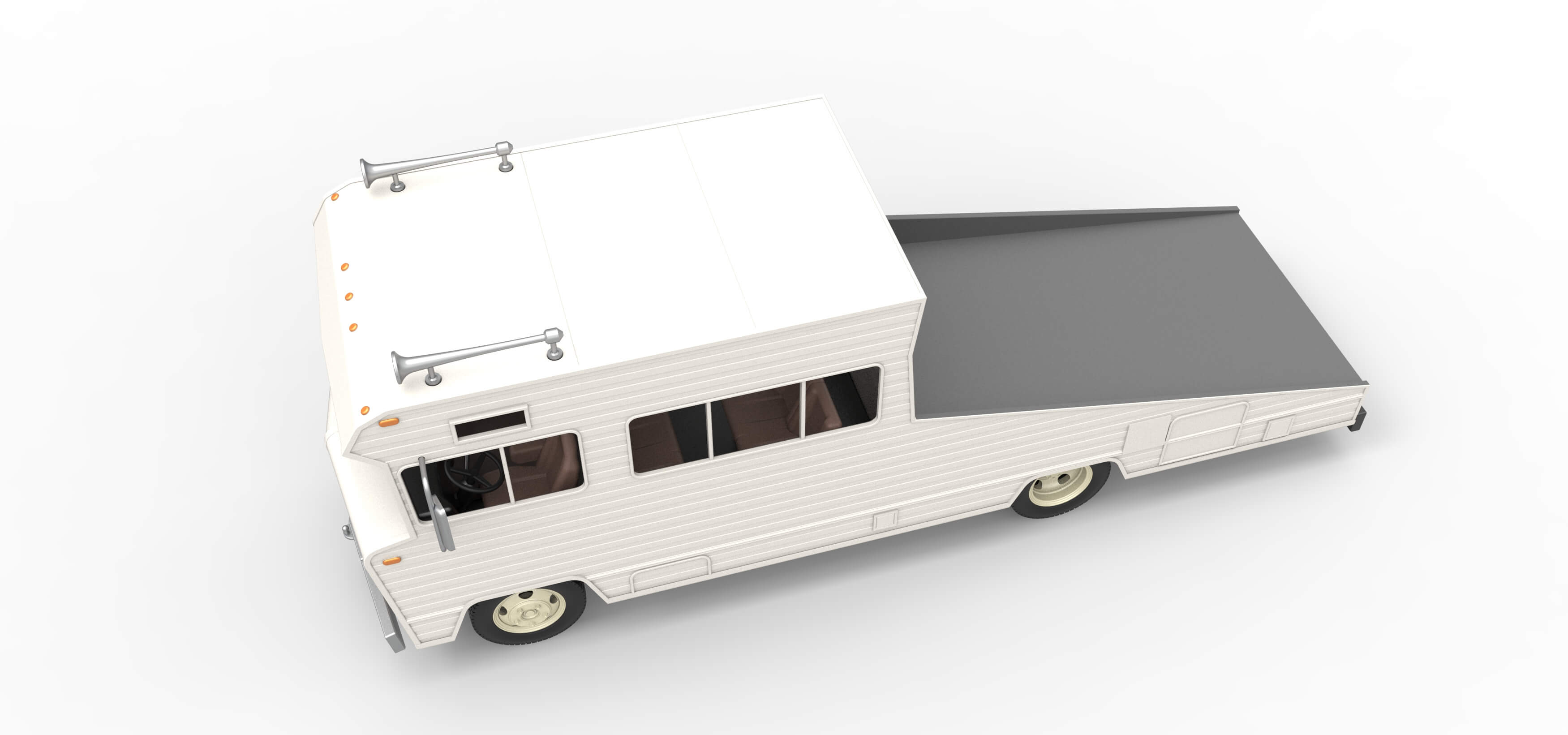 Vintage Transporter Truck for Race Car V7 Scale 1:25 3D Model