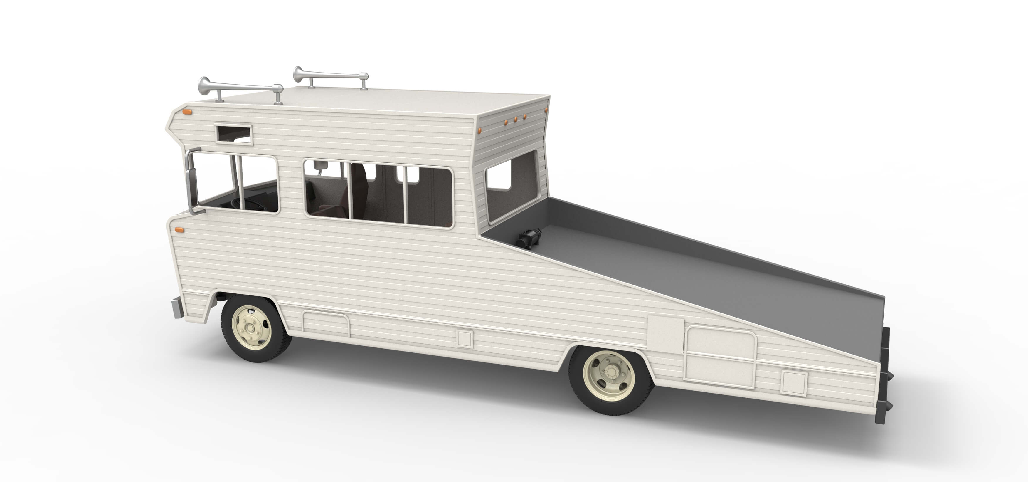 Vintage Transporter Truck for Race Car V7 Scale 1:25 3D Model