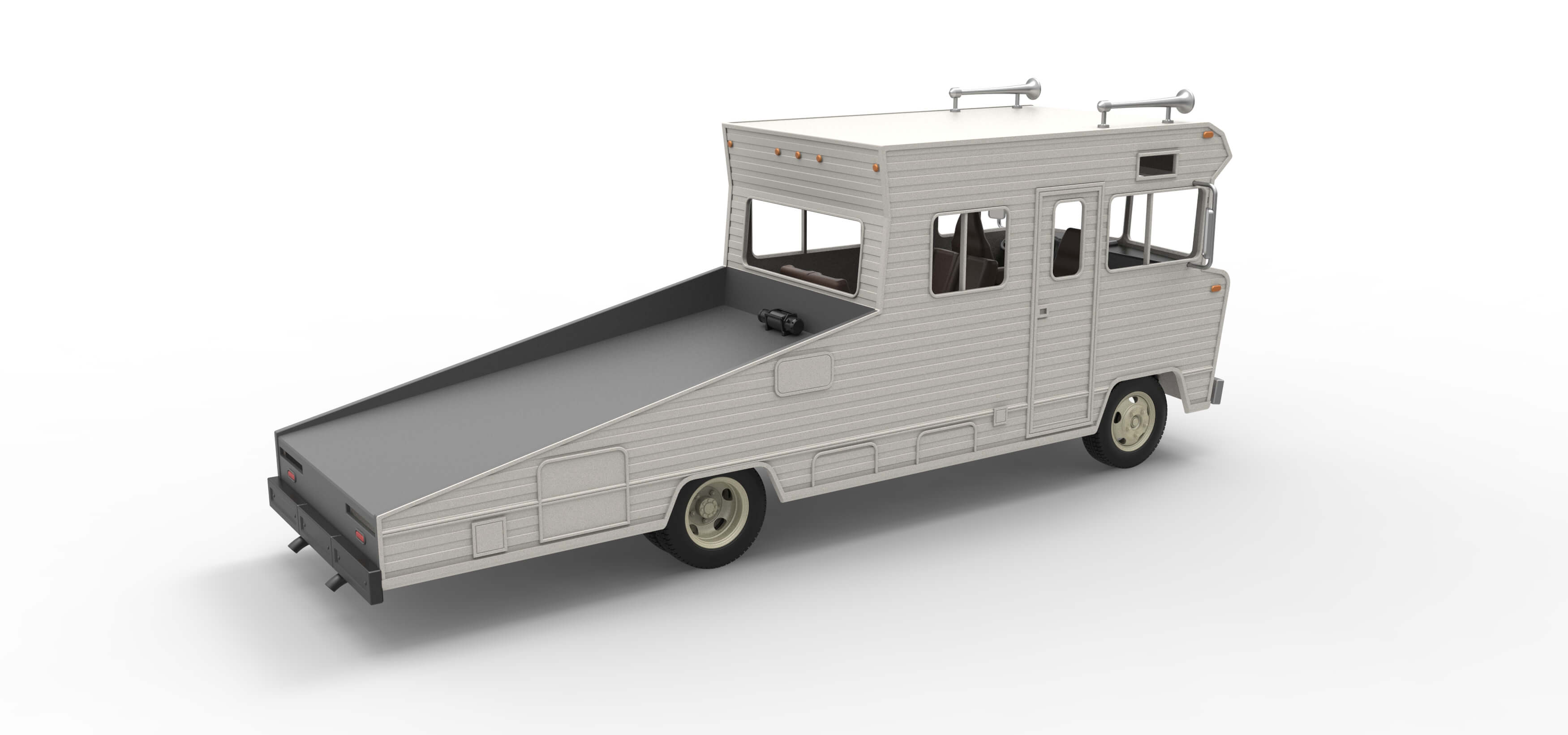 Vintage Transporter Truck for Race Car V7 Scale 1:25 3D Model