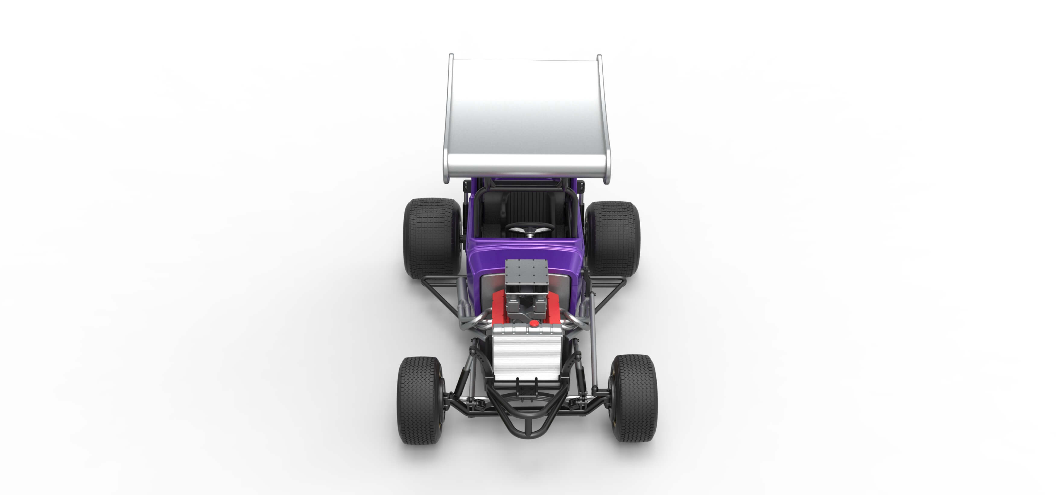 Vintage Winged Supermodified Stock Car for Dirt Scale 1:25 3D Model