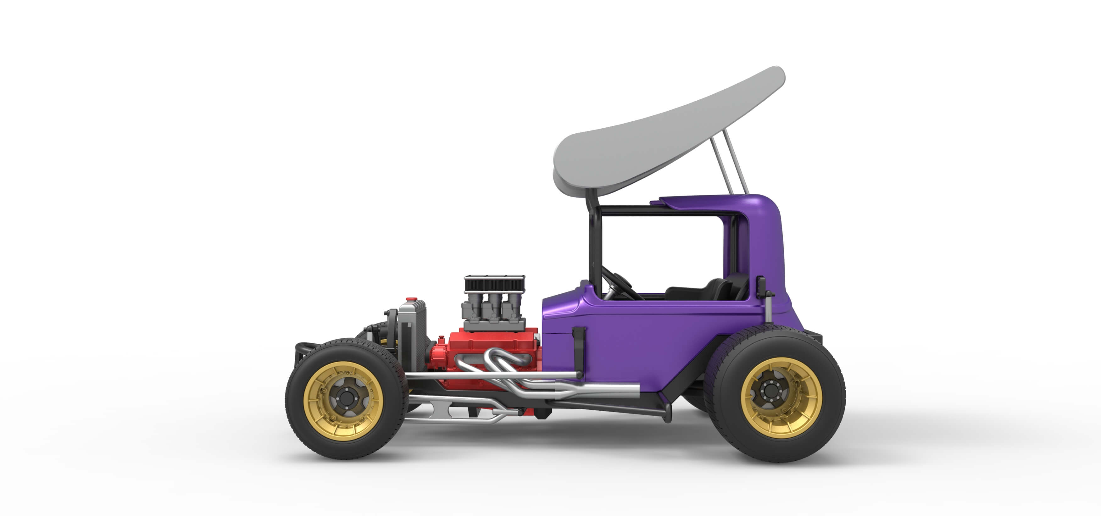 Vintage Winged Supermodified Stock Car for Dirt Scale 1:25 3D Model