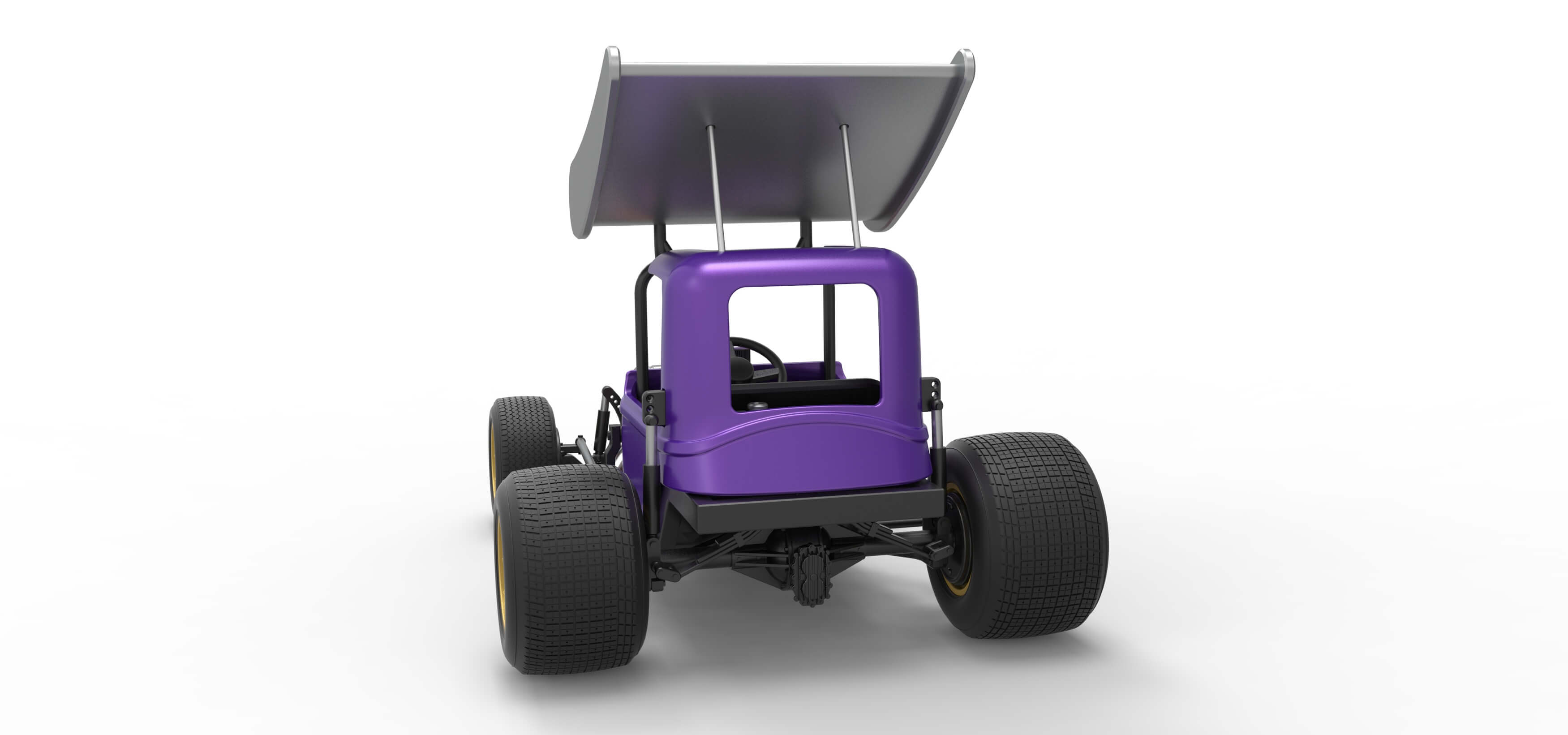 Vintage Winged Supermodified Stock Car for Dirt Scale 1:25 3D Model