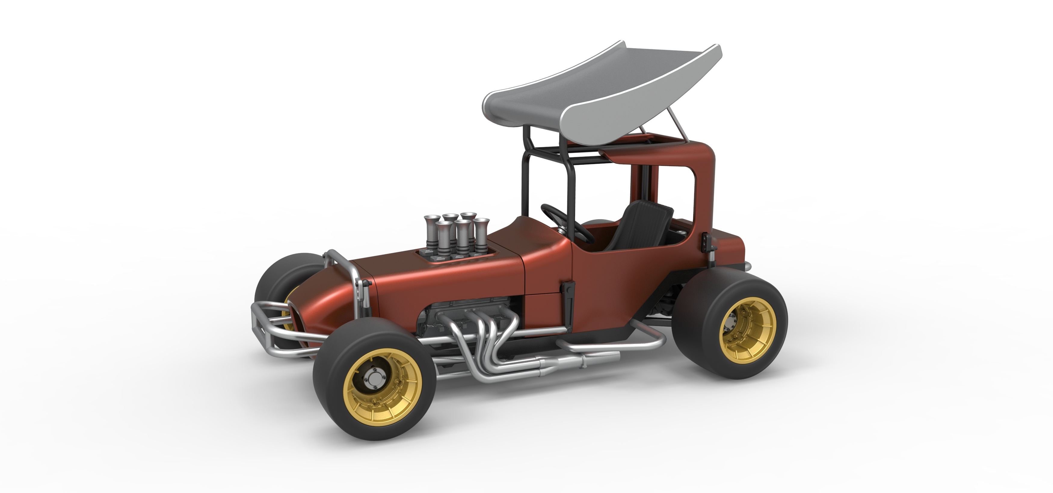 Vintage Winged Supermodified Stock Car Scale 1:25 3D Model
