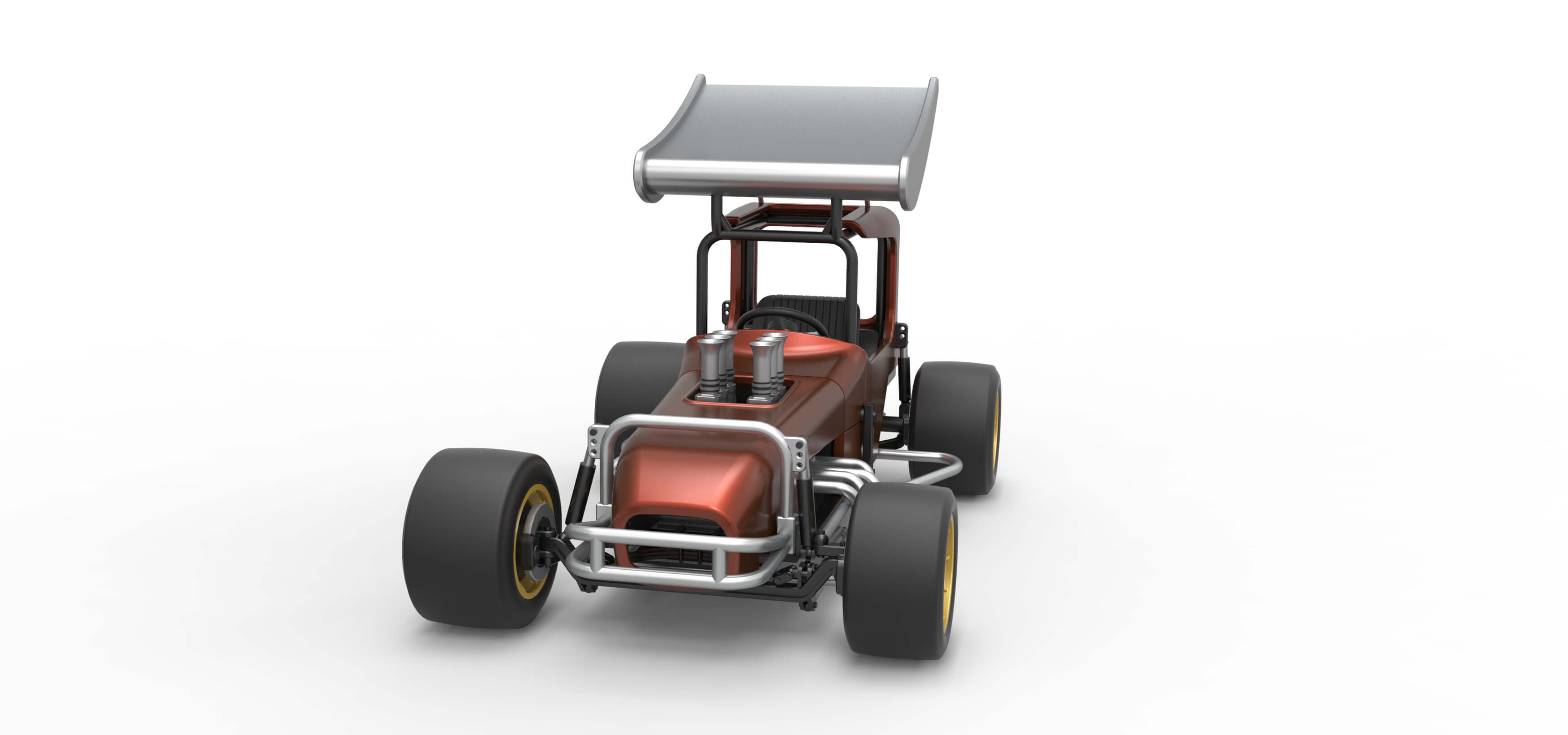 Vintage Winged Supermodified Stock Car Scale 1:25 3D Model