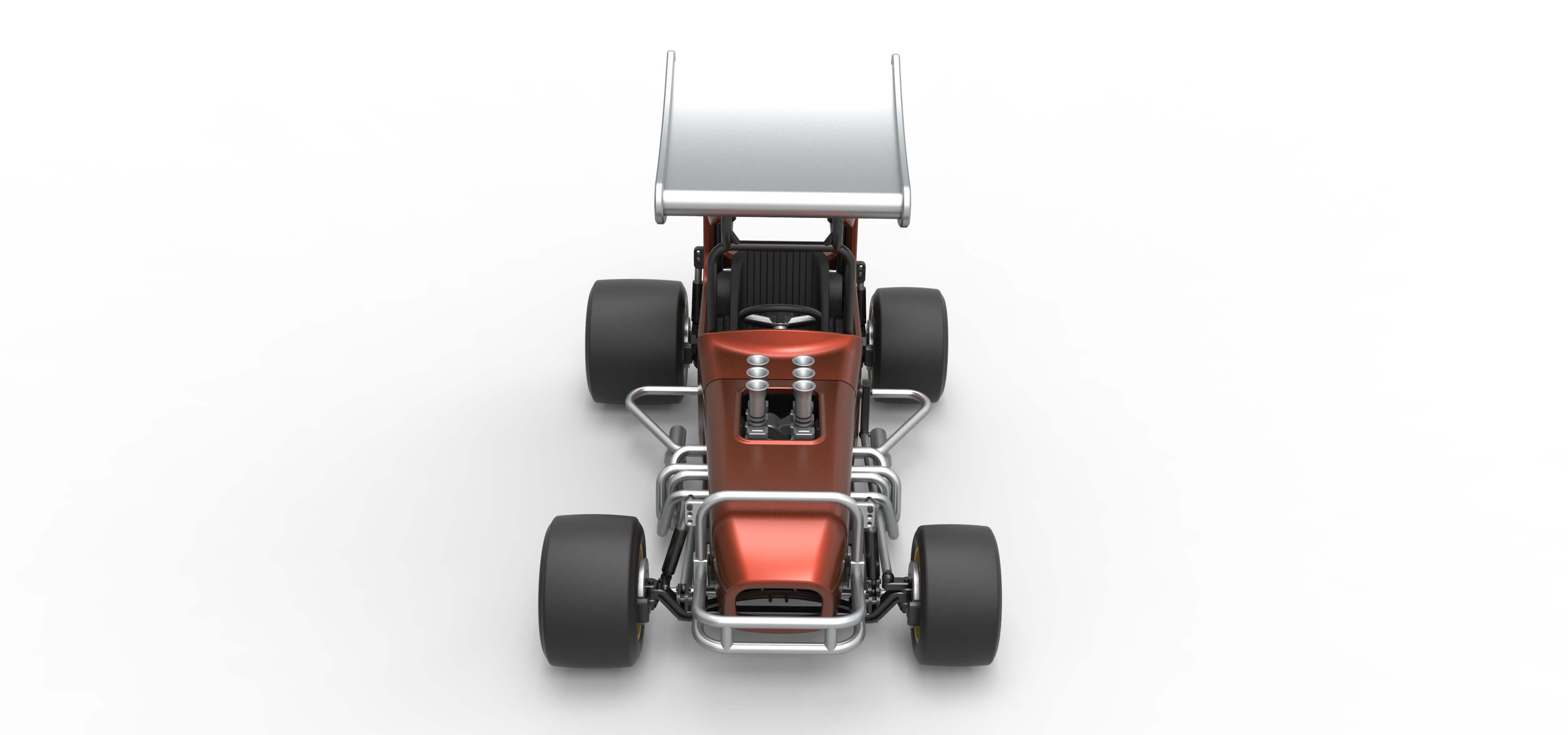 Vintage Winged Supermodified Stock Car Scale 1:25 3D Model