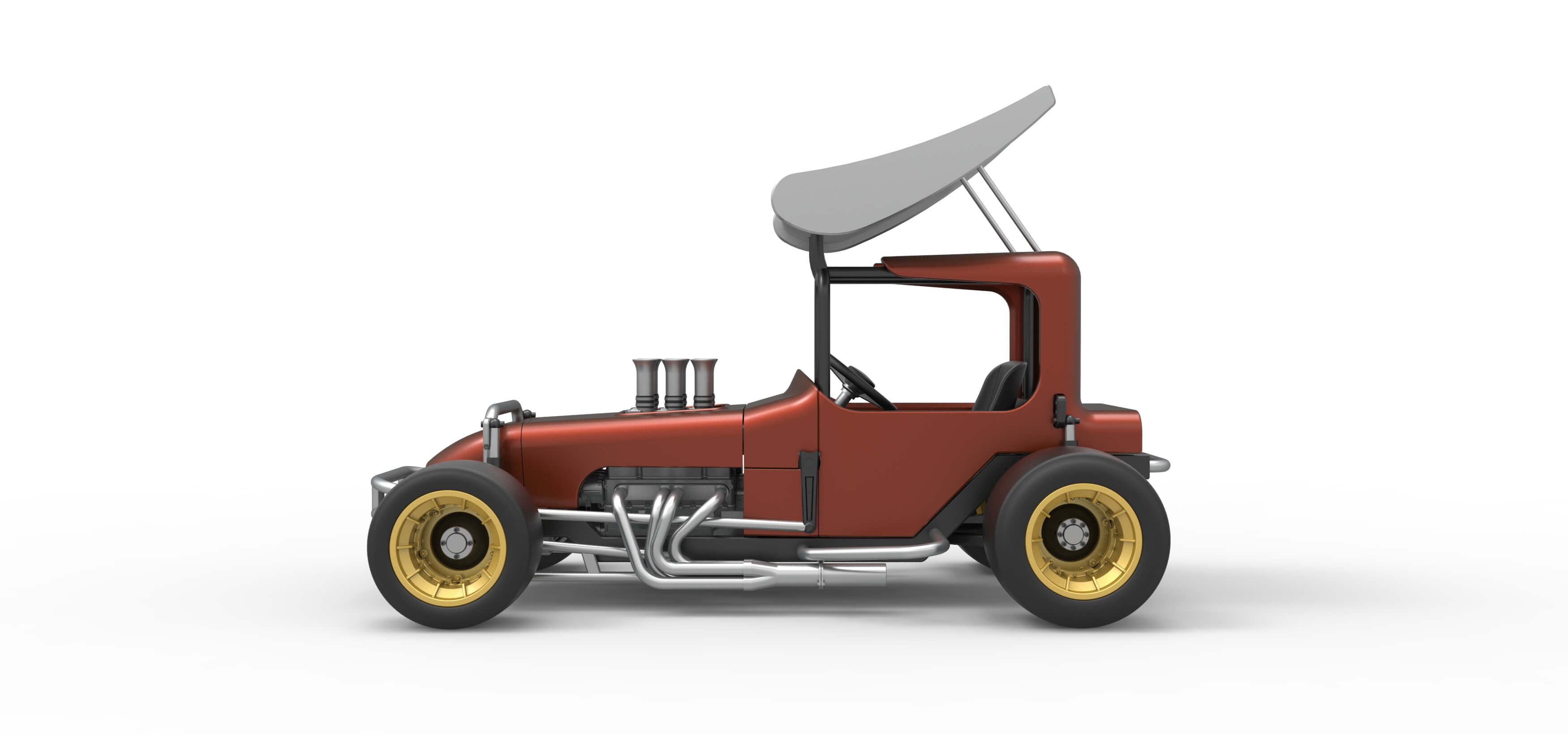 Vintage Winged Supermodified Stock Car Scale 1:25 3D Model