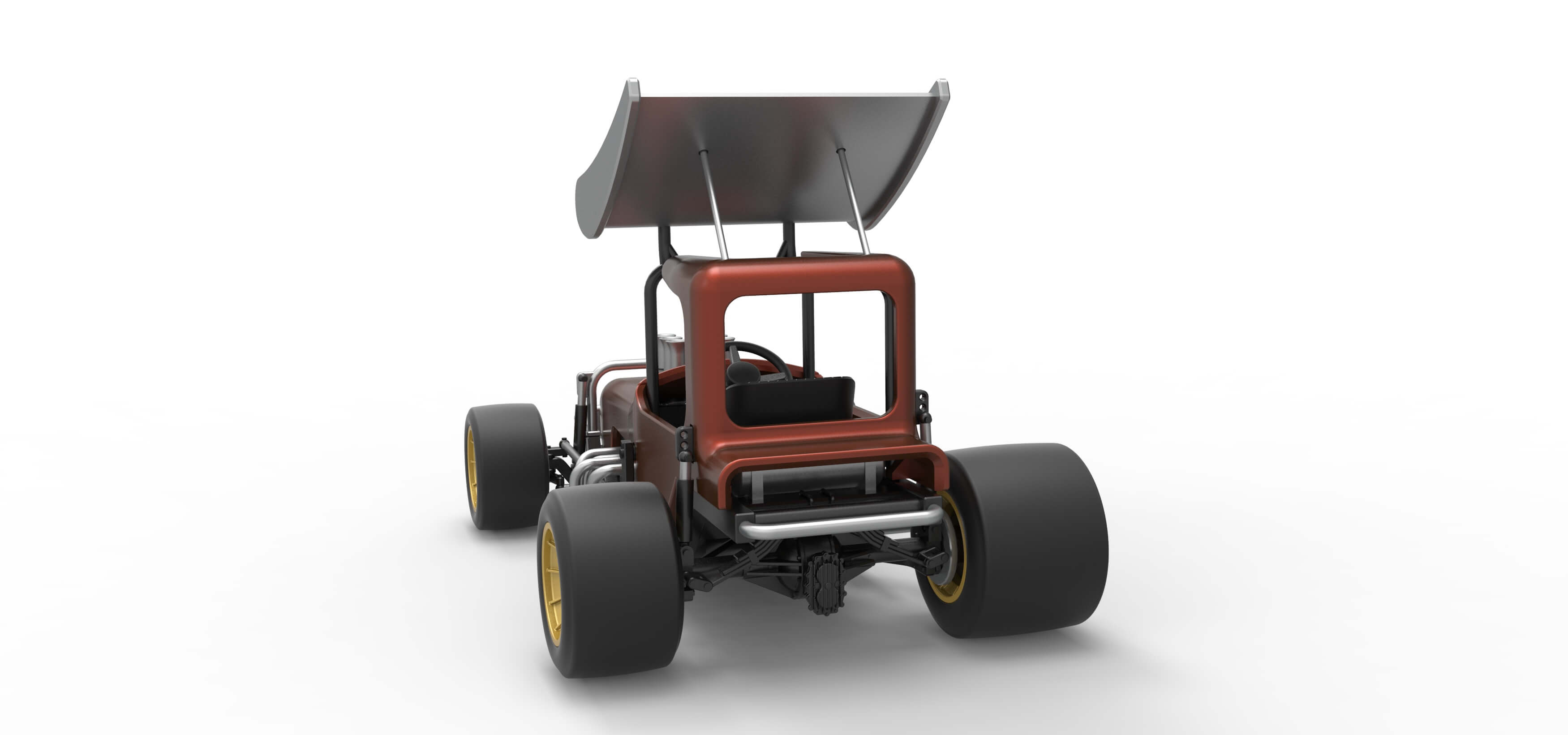 Vintage Winged Supermodified Stock Car Scale 1:25 3D Model