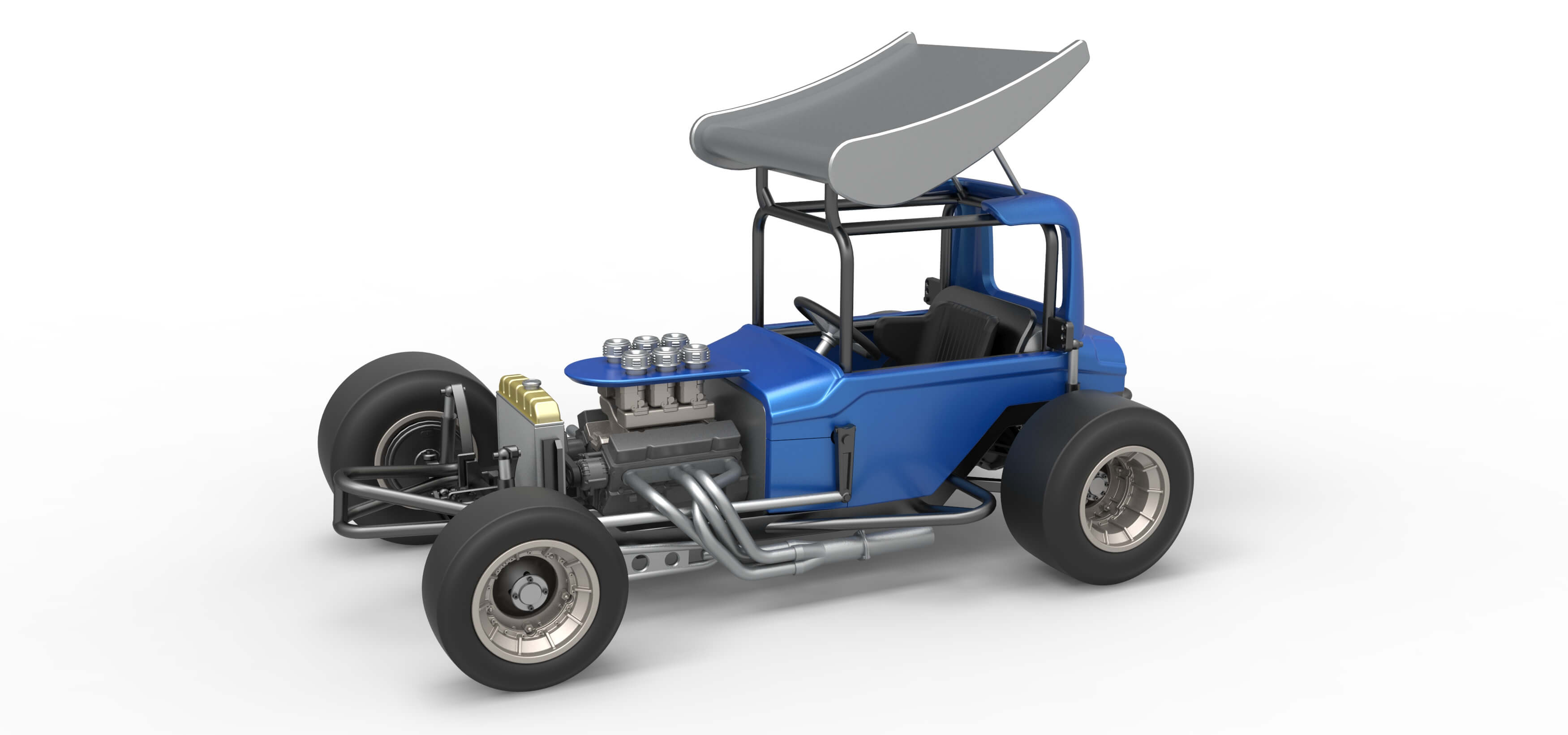Vintage Winged Supermodified Stock Car Version 2 Scale 1:25 3D Model