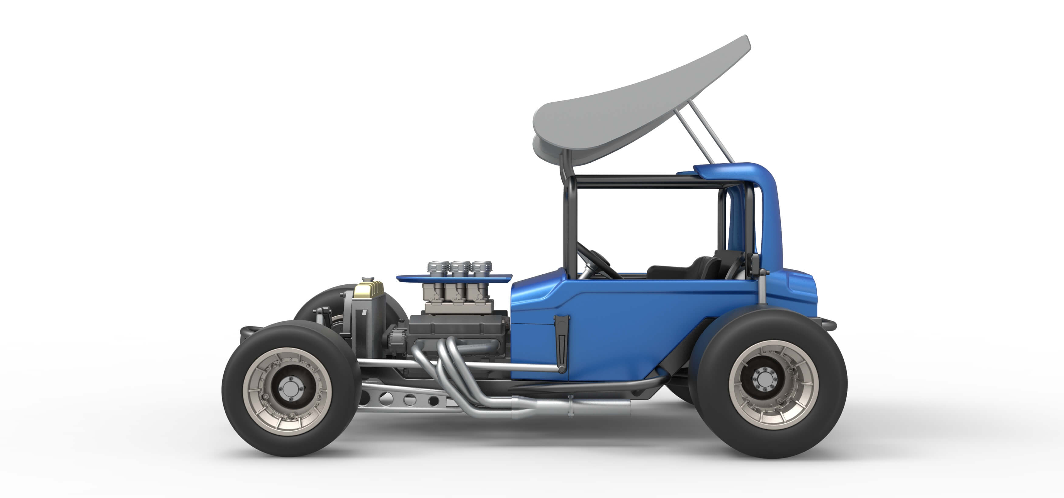 Vintage Winged Supermodified Stock Car Version 2 Scale 1:25 3D Model