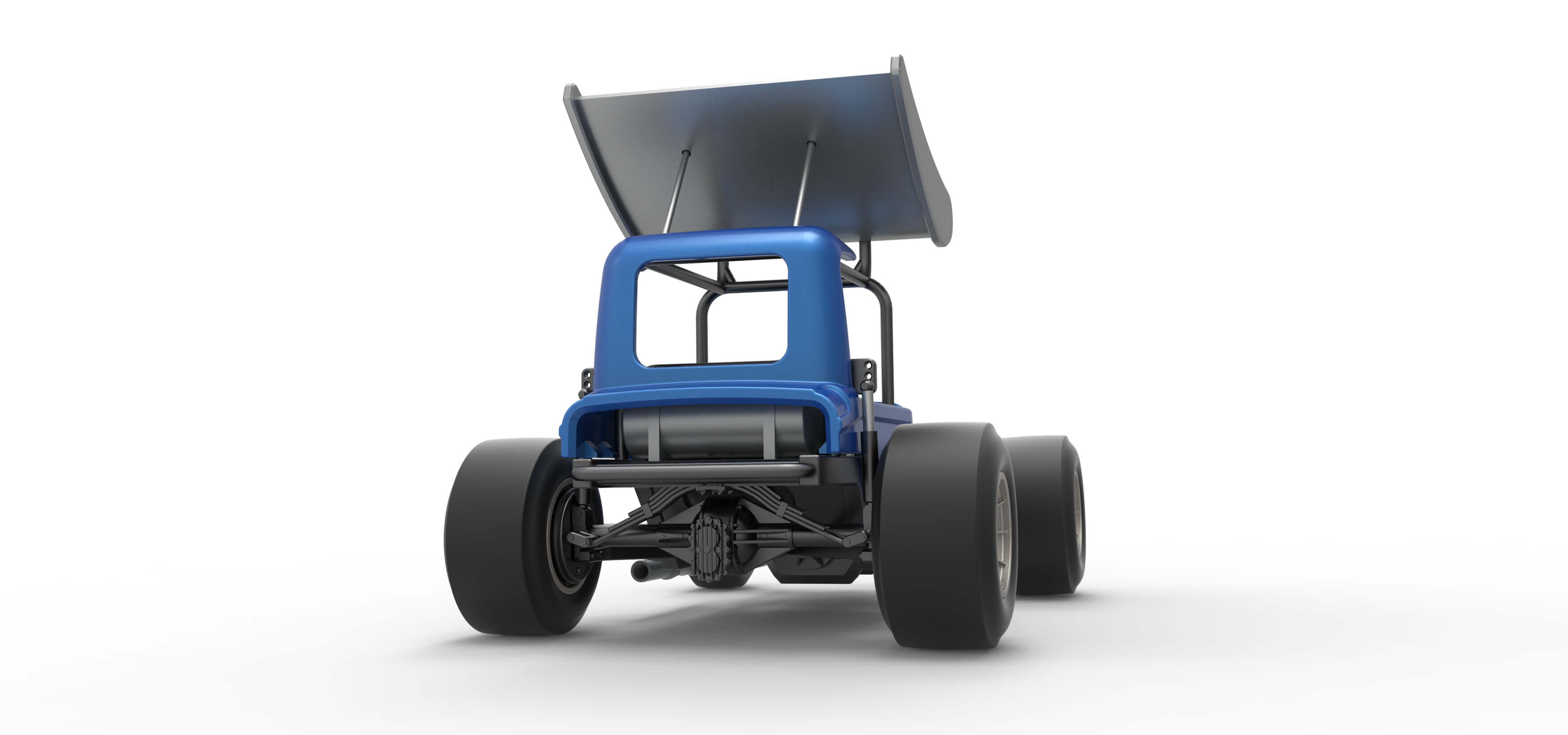 Vintage Winged Supermodified Stock Car Version 2 Scale 1:25 3D Model