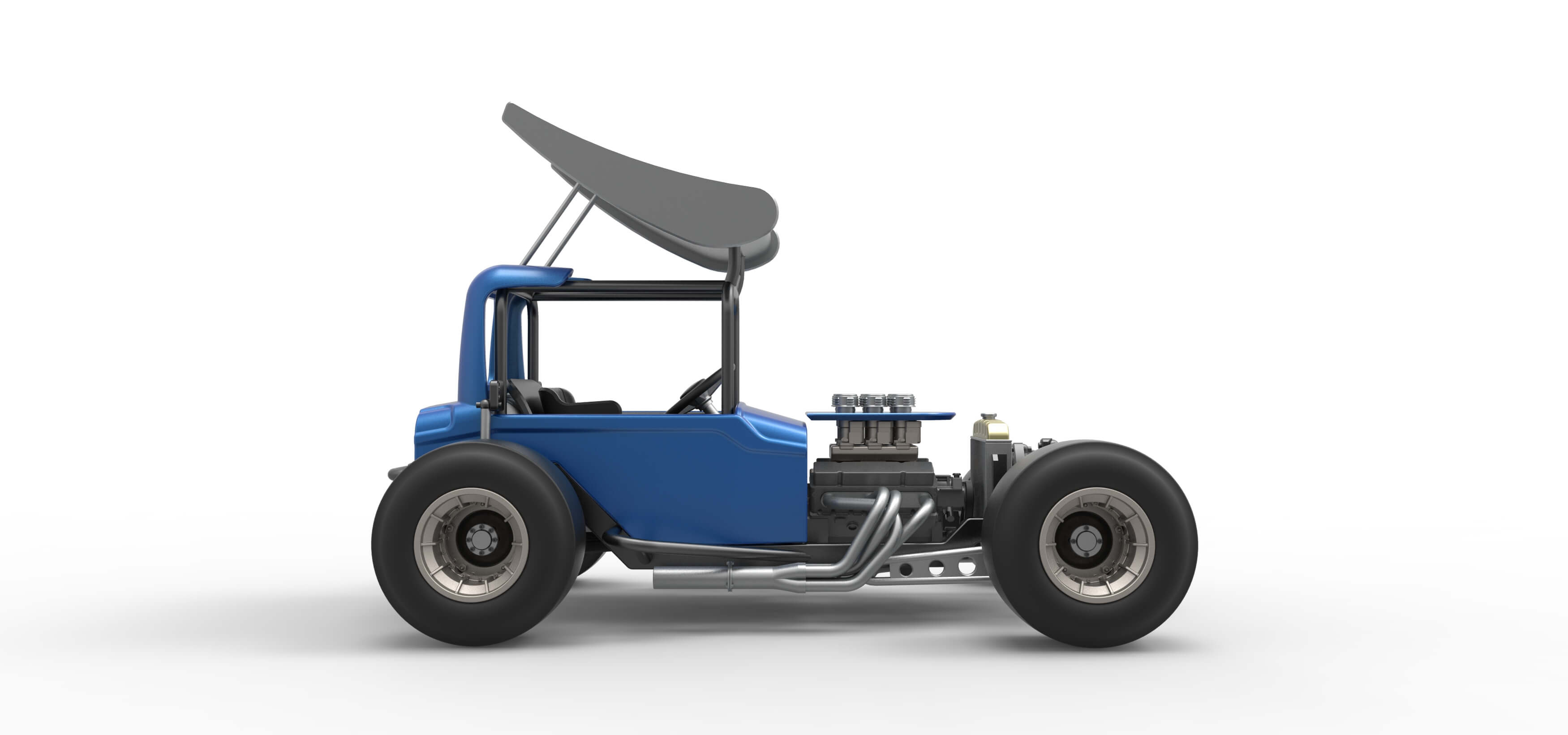 Vintage Winged Supermodified Stock Car Version 2 Scale 1:25 3D Model