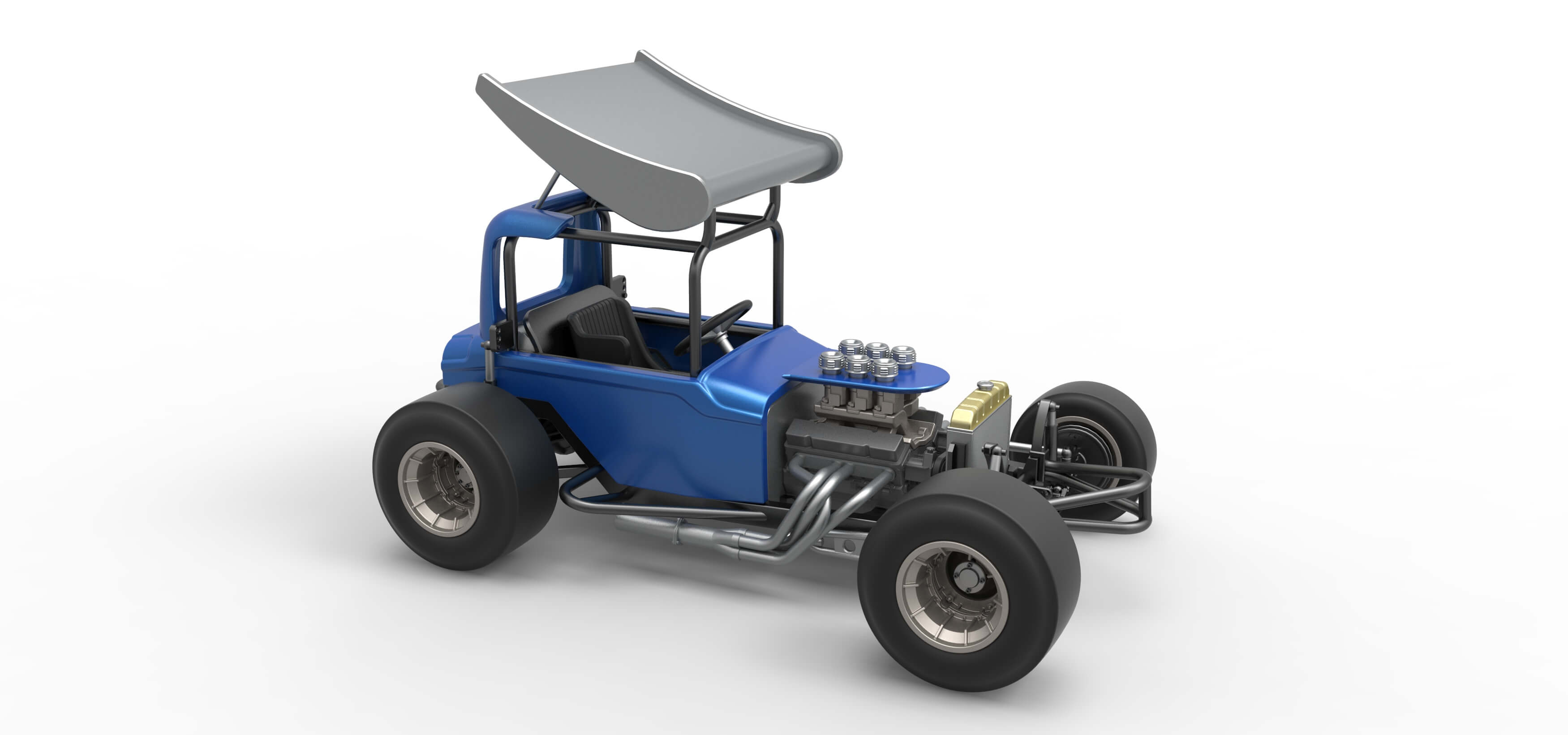 Vintage Winged Supermodified Stock Car Version 2 Scale 1:25 3D Model