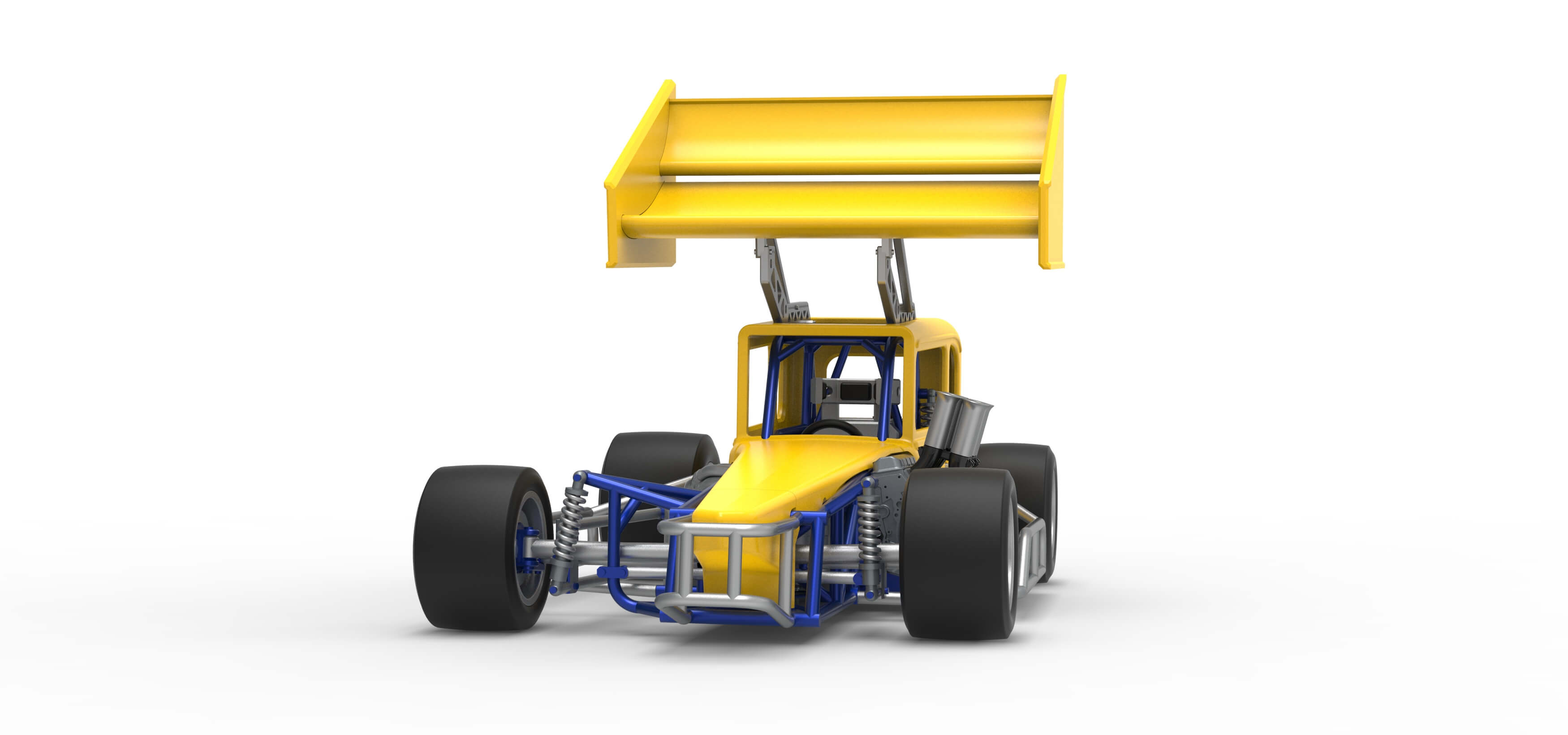 Vintage Winged Supermodified Stock Car Version 3 Scale 1:25 3D Model