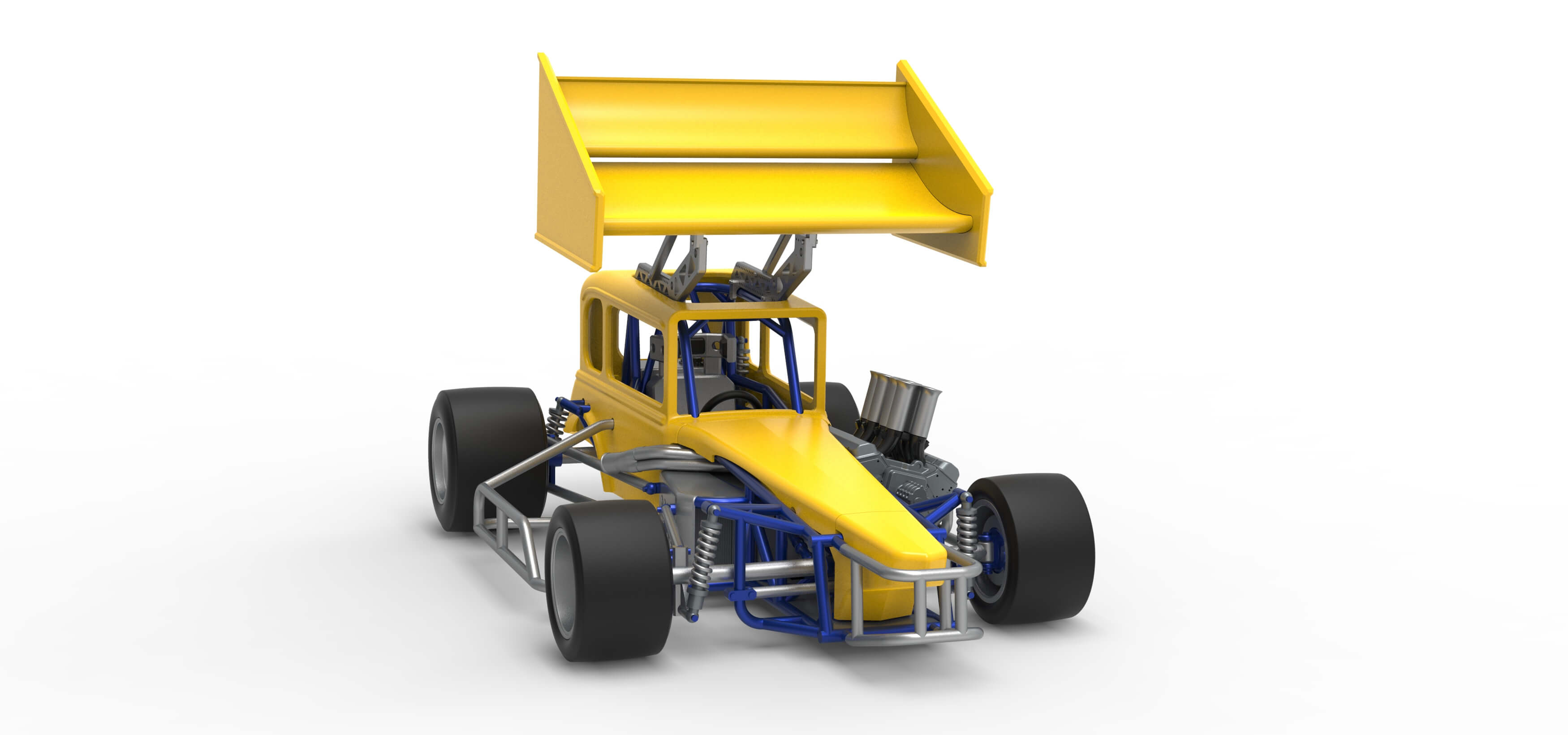 Vintage Winged Supermodified Stock Car Version 3 Scale 1:25 3D Model