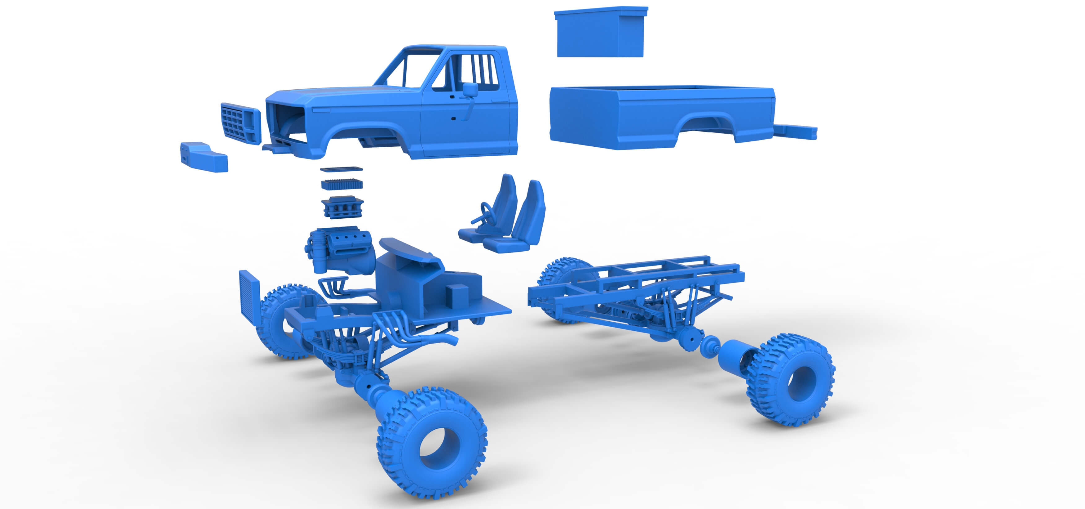 Wheel Standing Mega Truck 1:25 3D Model