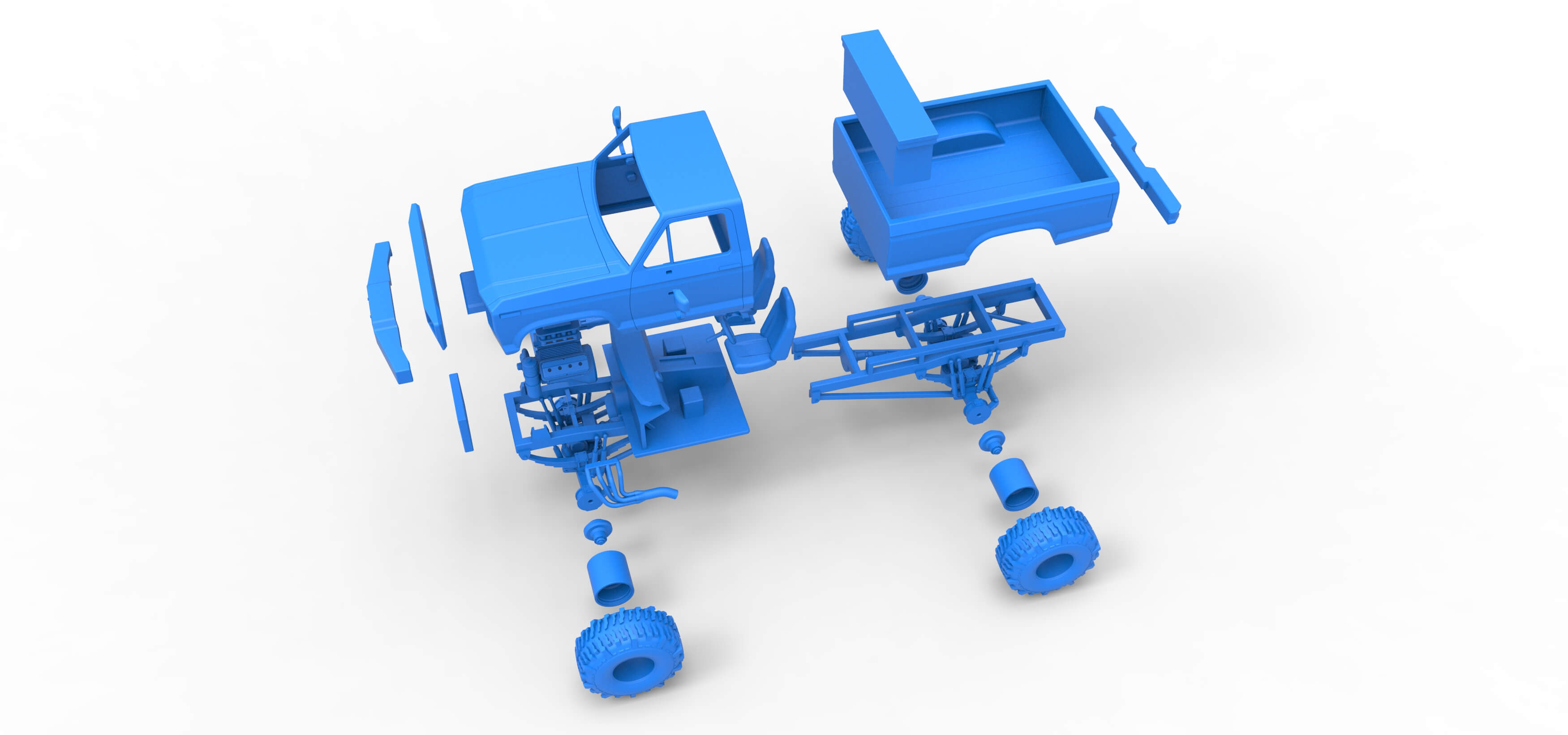 Wheel Standing Mega Truck 1:25 3D Model