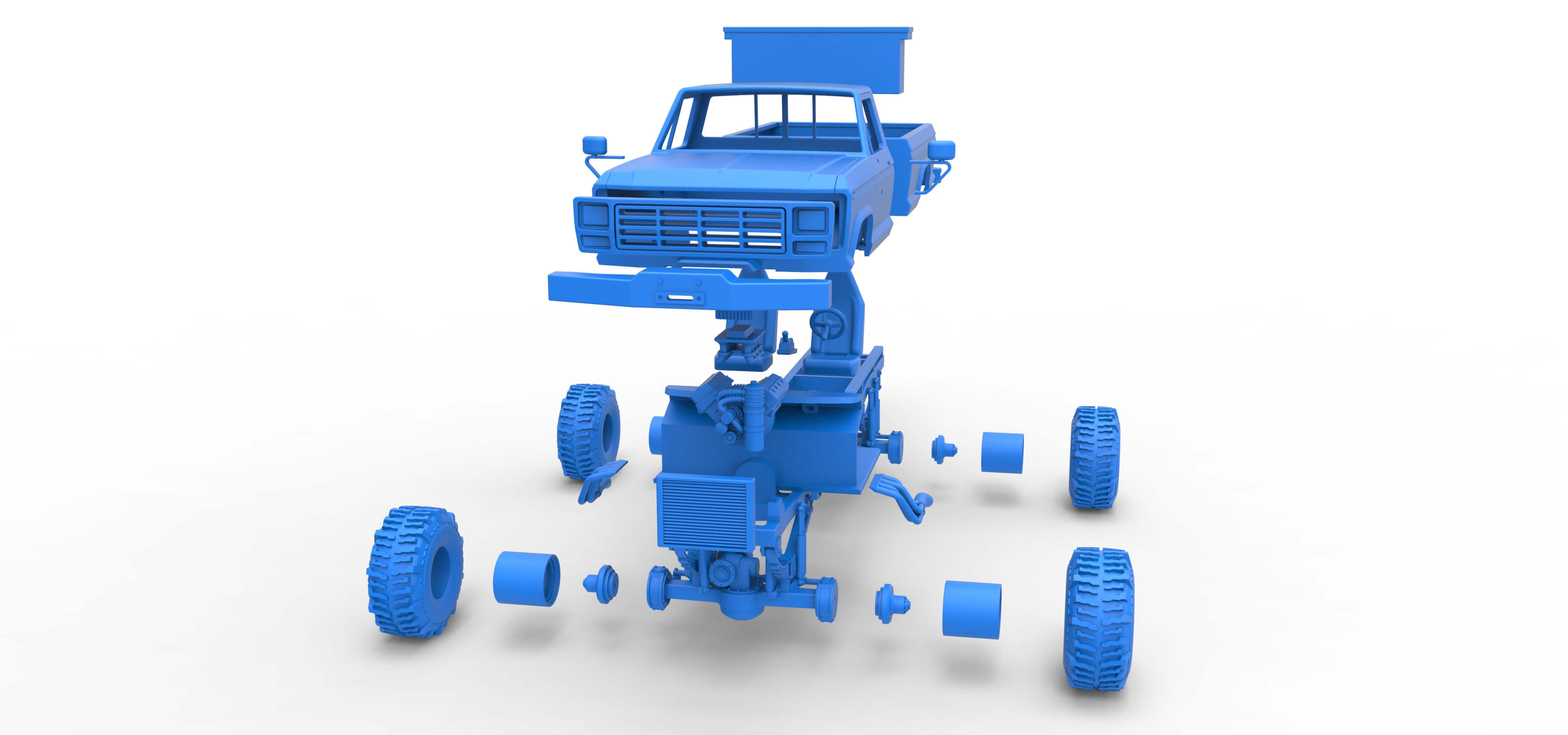 Wheel Standing Mega Truck 1:25 3D Model